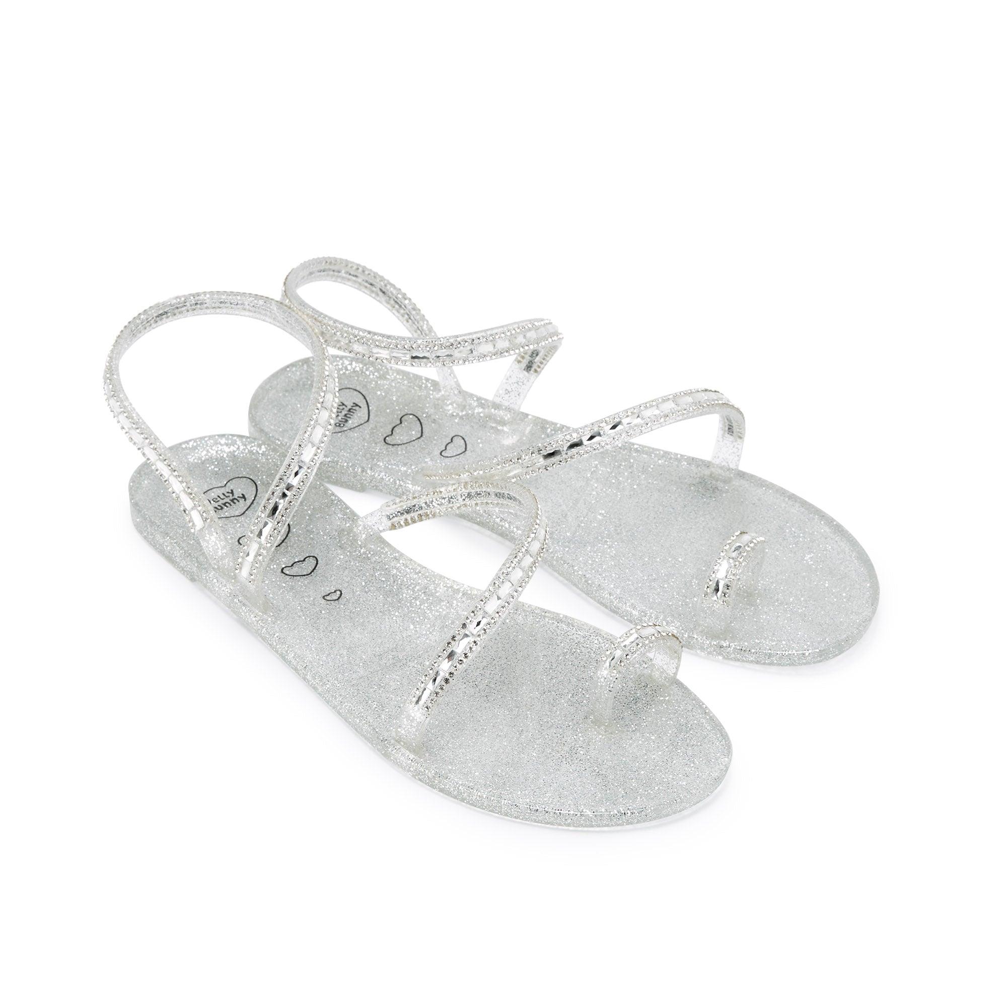 Rocco Flat Slingbacks Glitter Silver