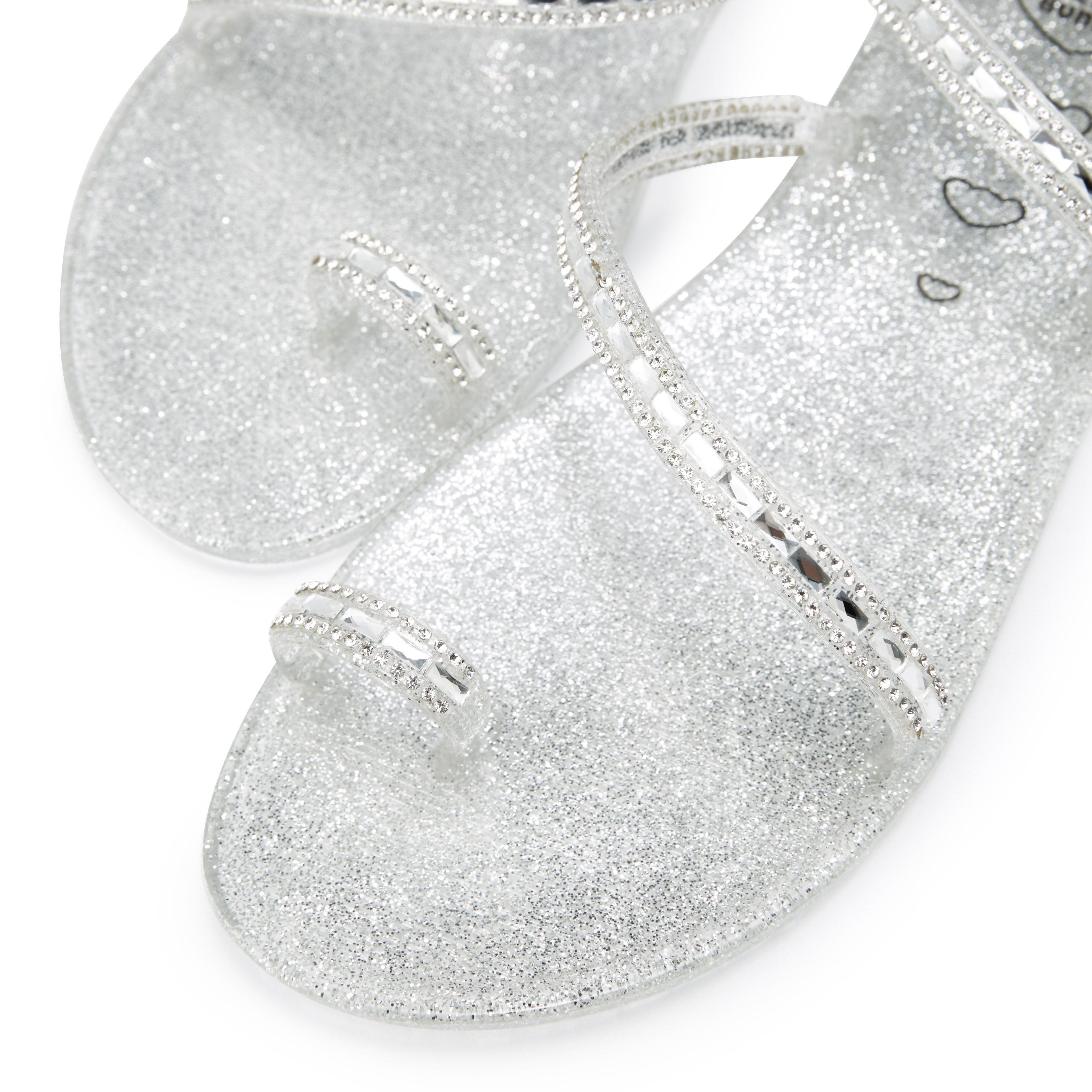 Rocco Flat Slingbacks Glitter Silver