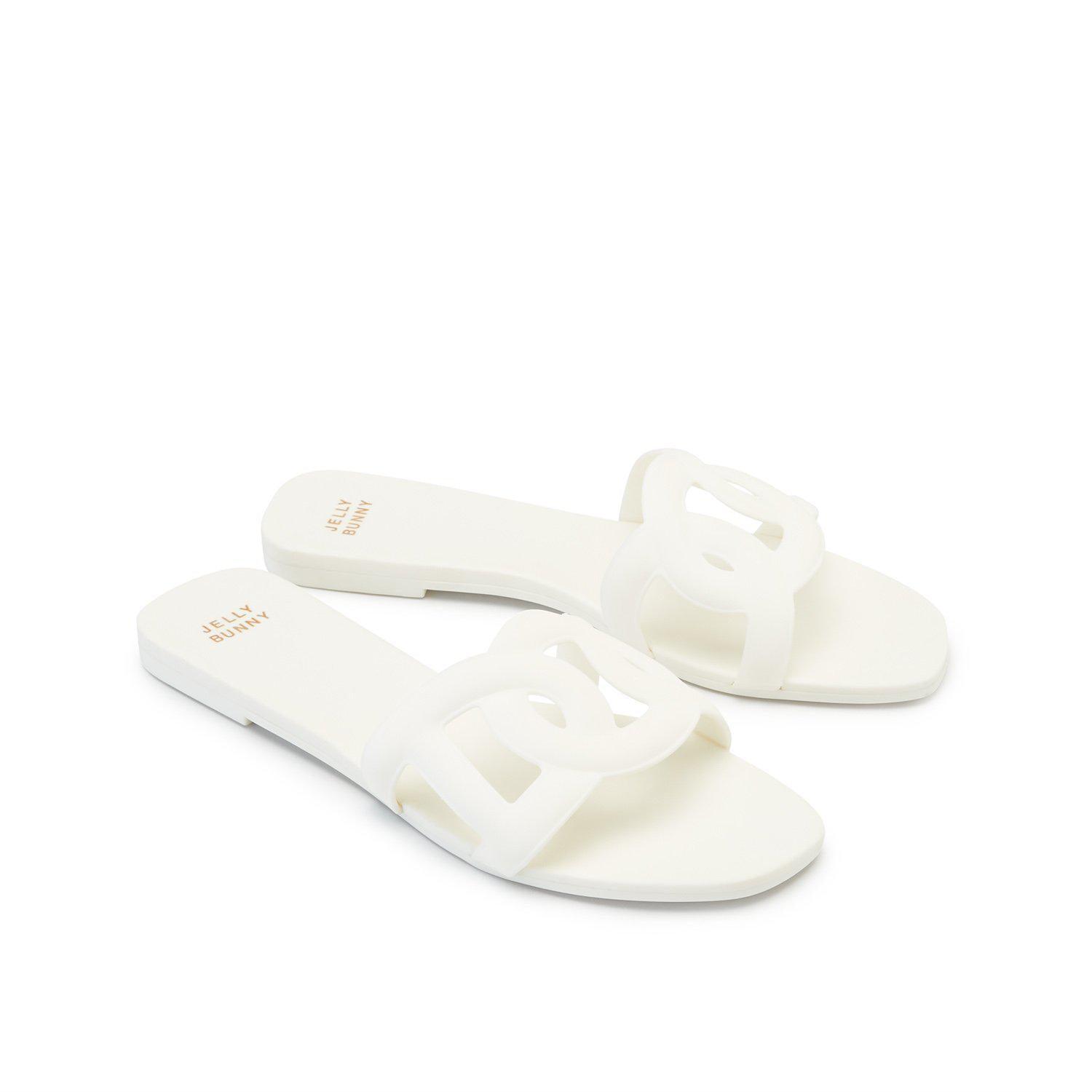 Grase Glis Flat Sandals White