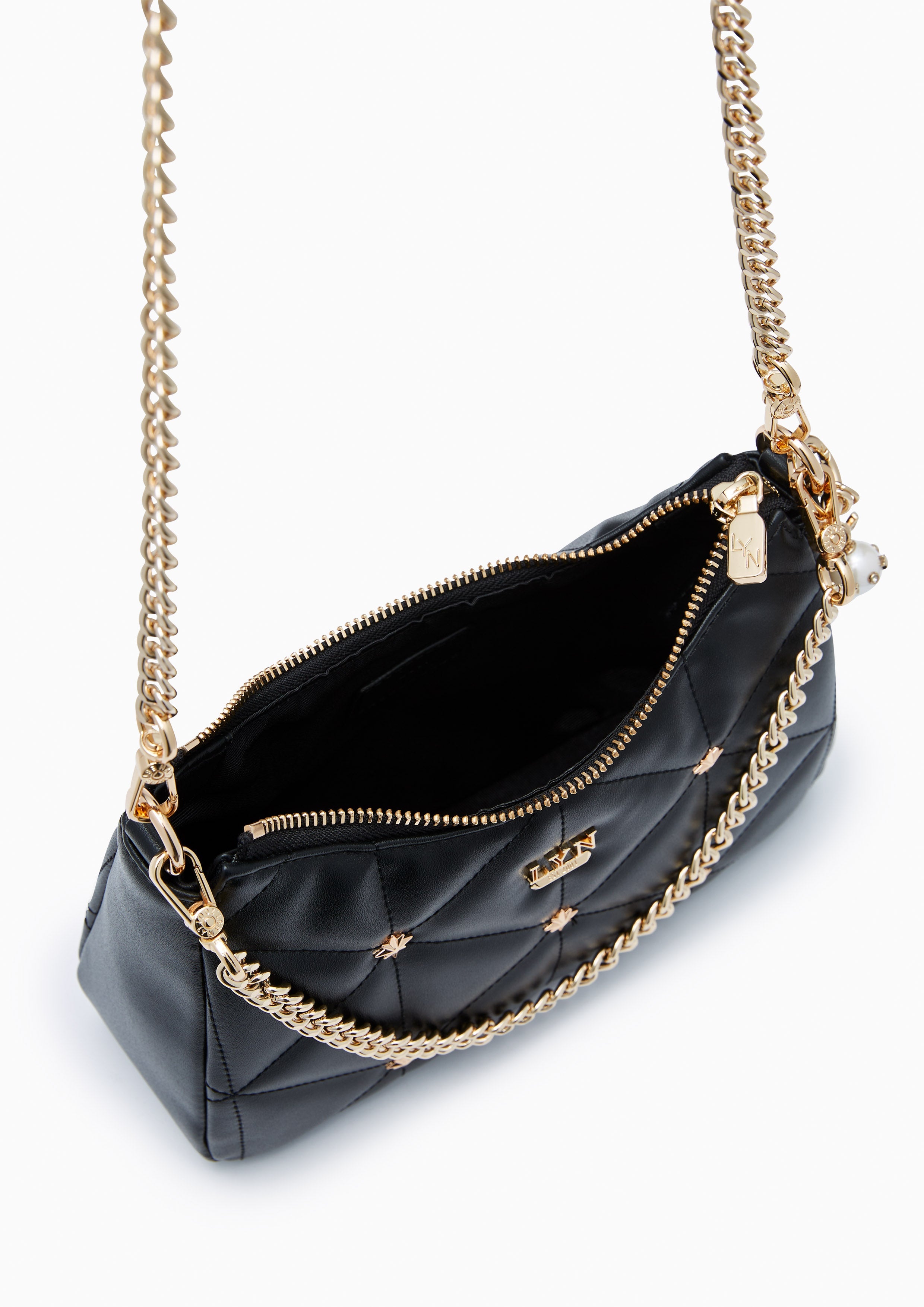 North Tricia Star Quilted Crossbody Bag Black