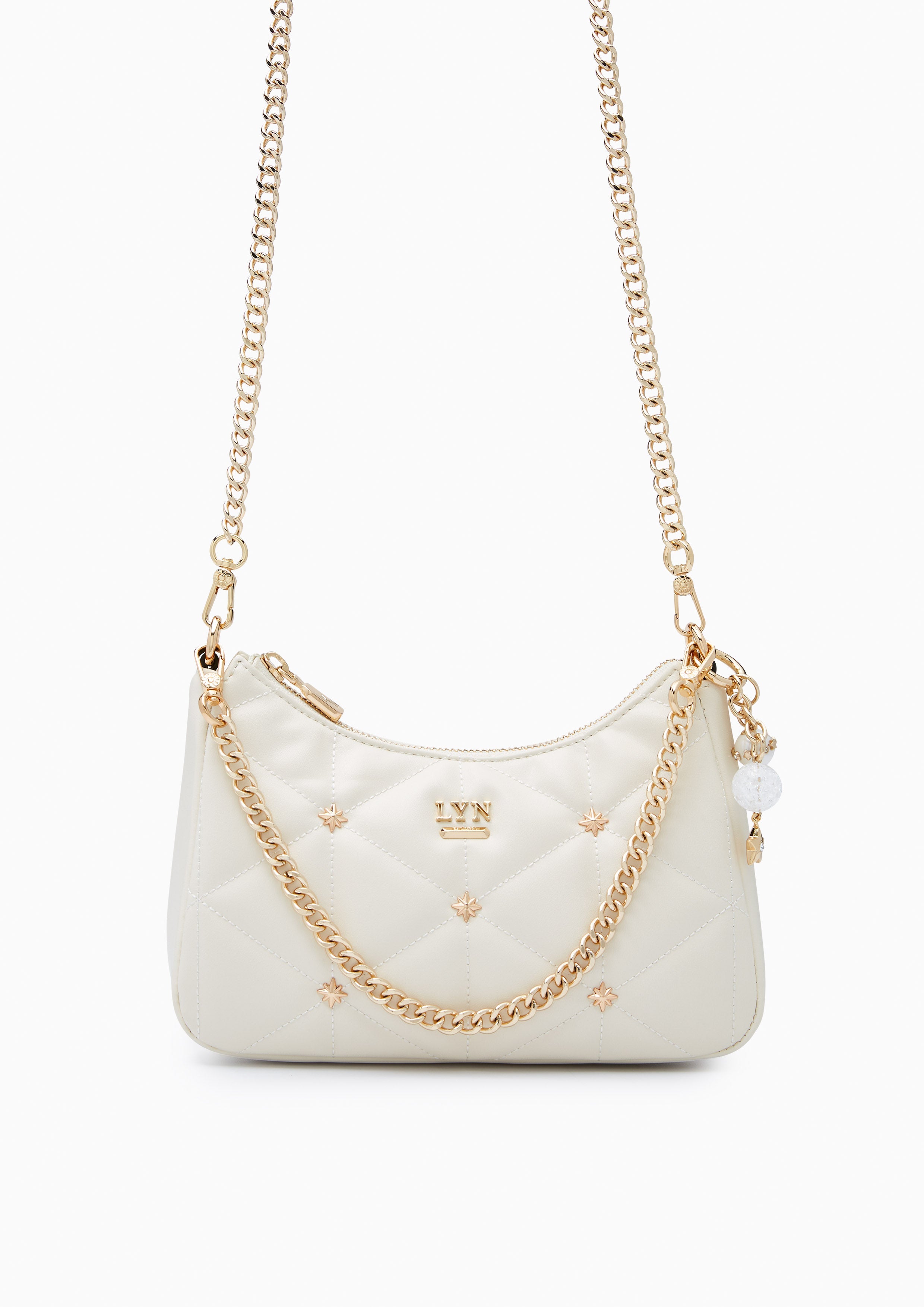 North Tricia Star Quilted Crossbody Bag Ivory