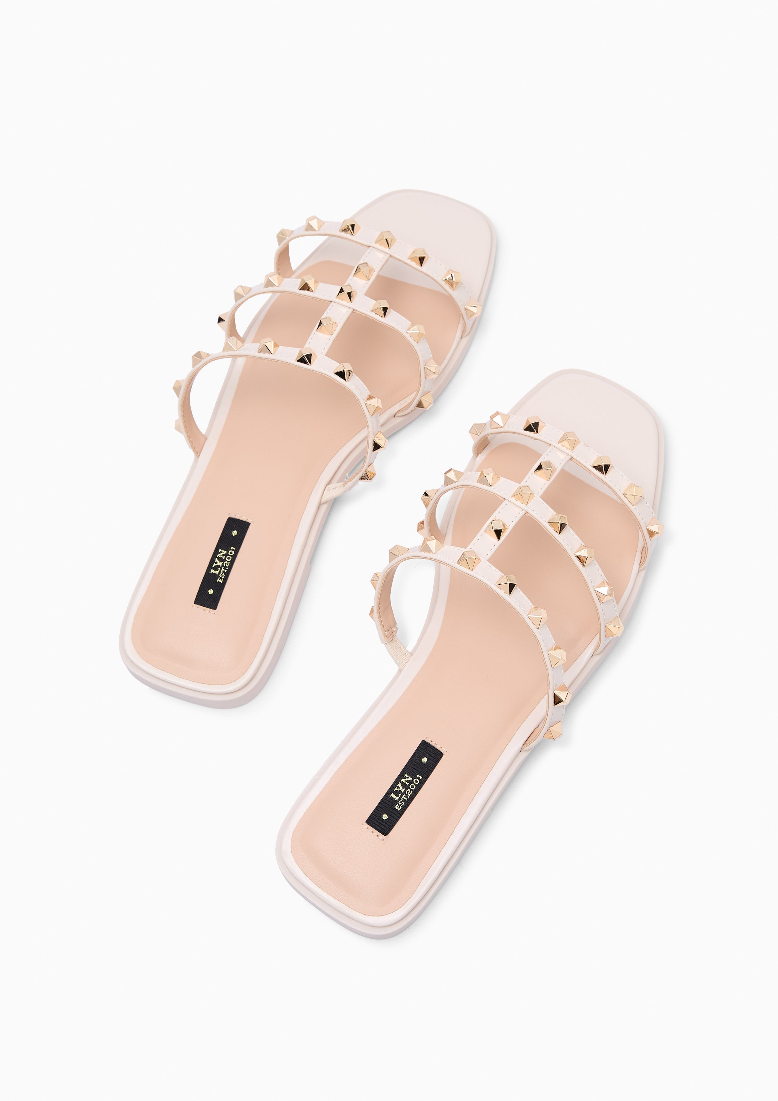Linda Flat Sandals Ivory