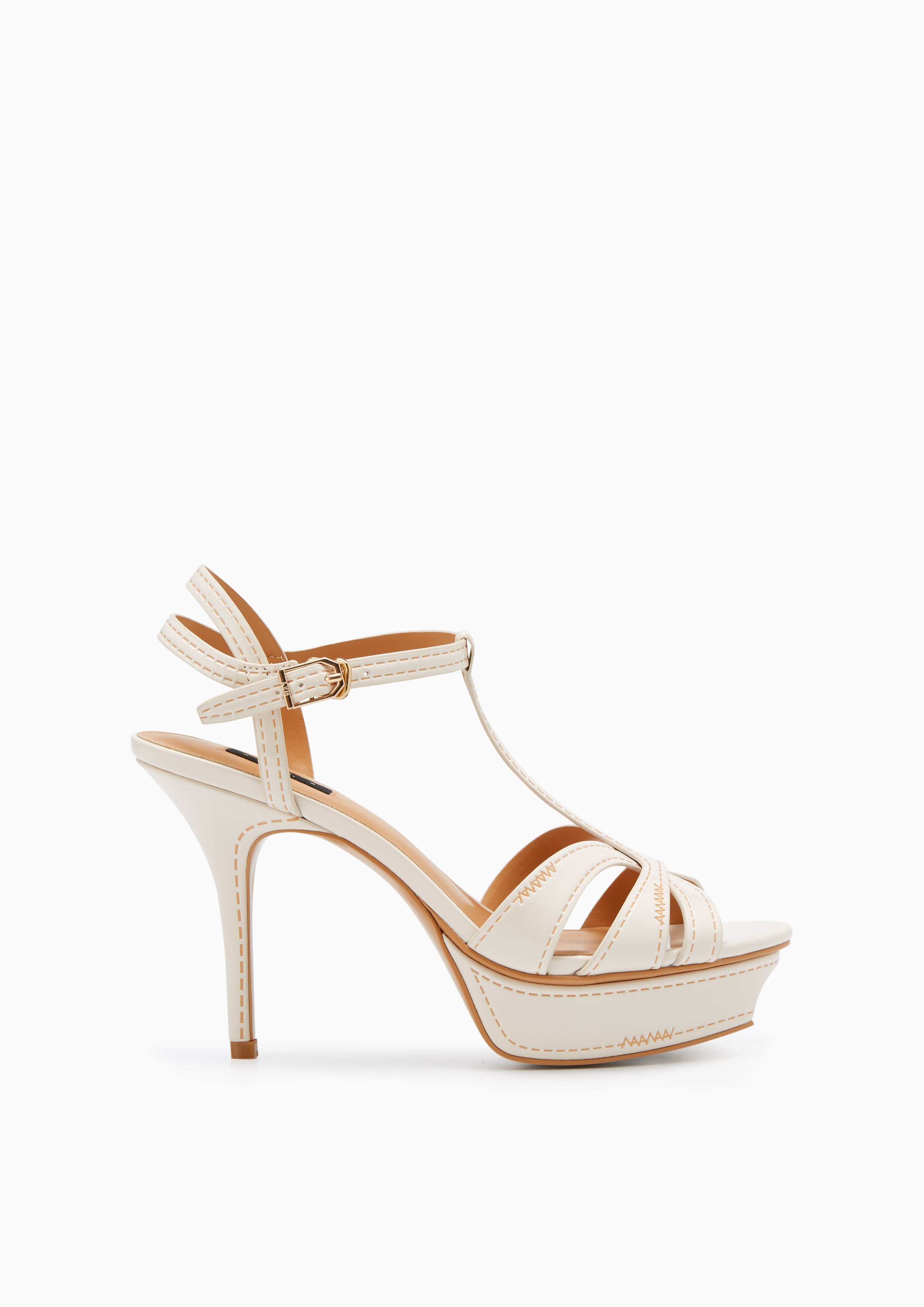 Sabella Stitched High Heels Ivory