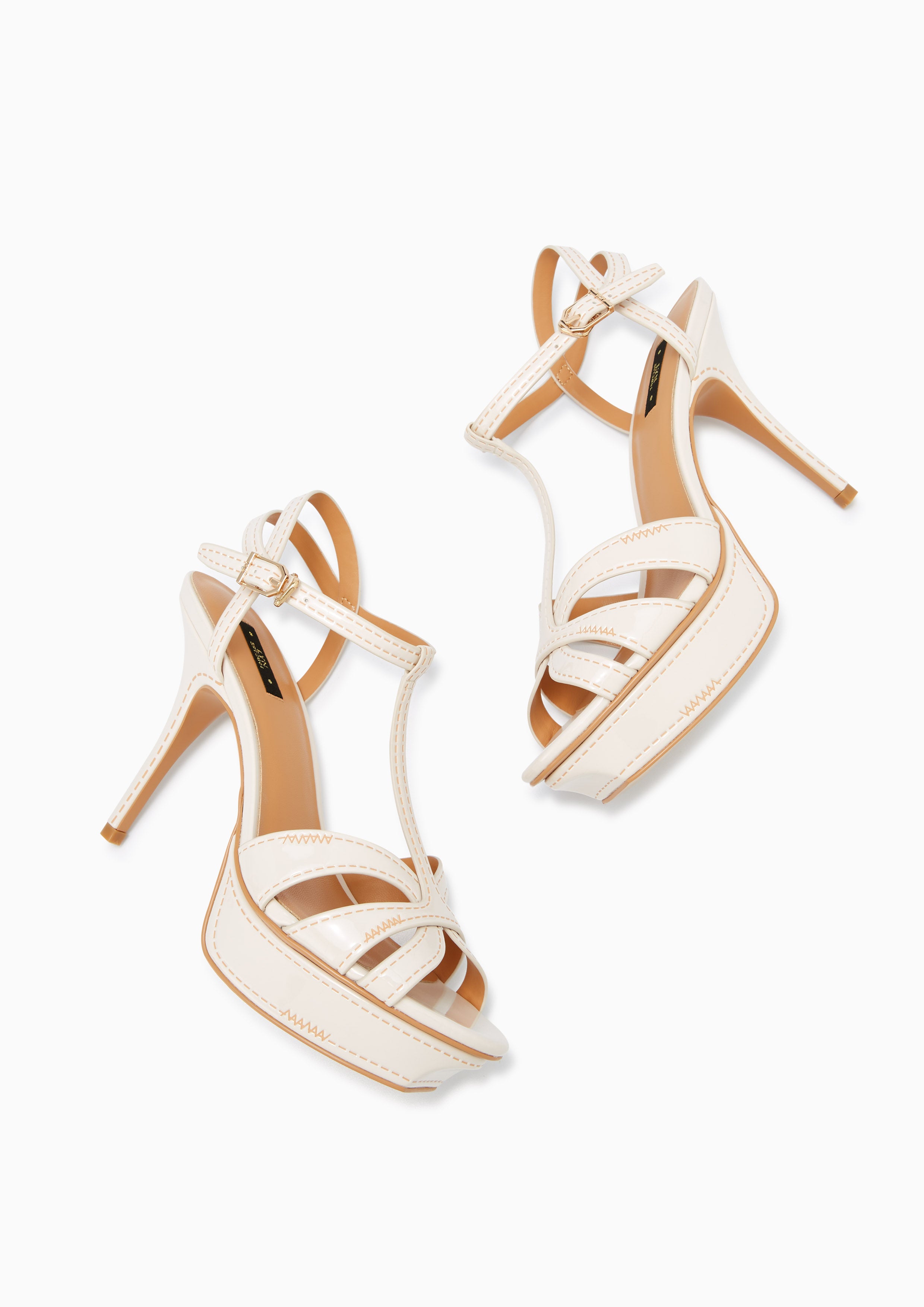 Sabella Stitched High Heels Ivory