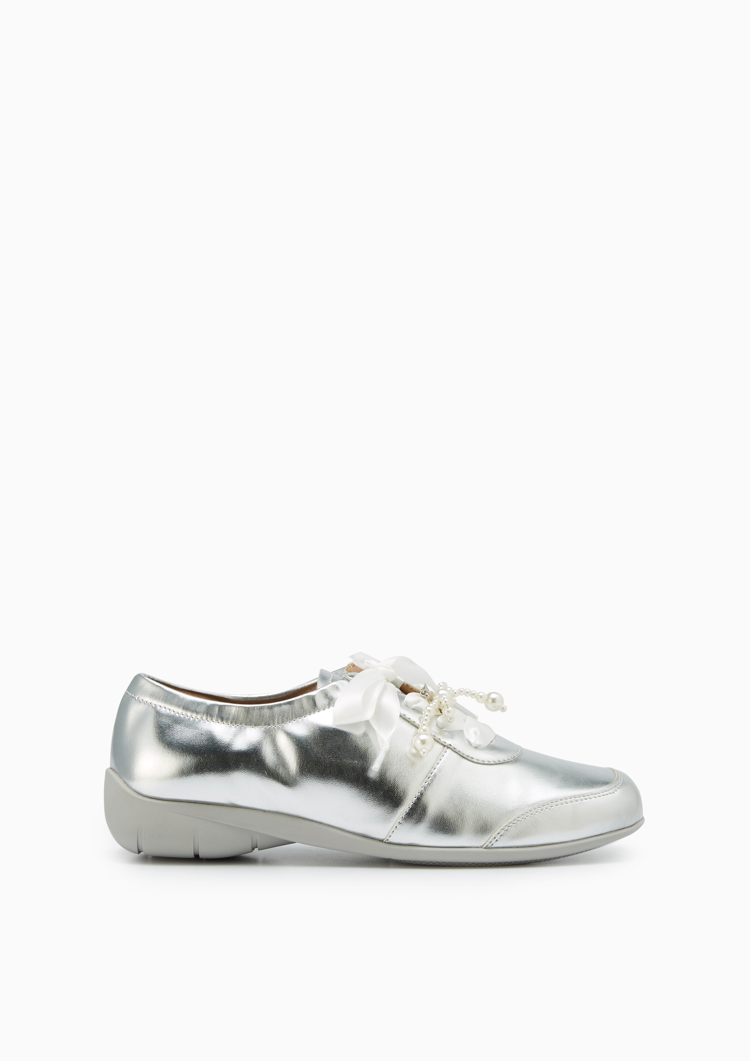 Blakely Lace-Up Sneakers Silver