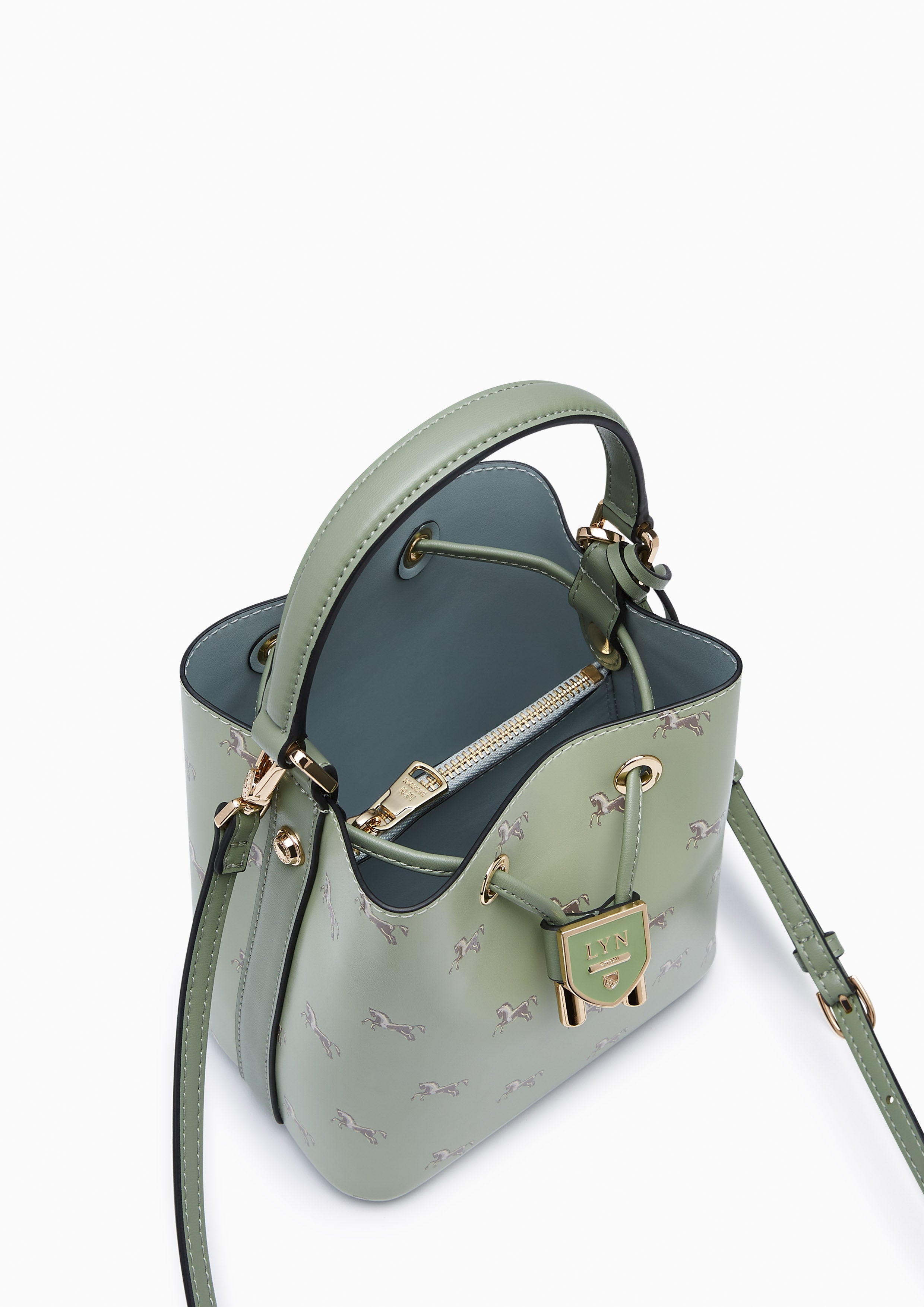 Re-Edit Carina Mustang Bucket Bag Green