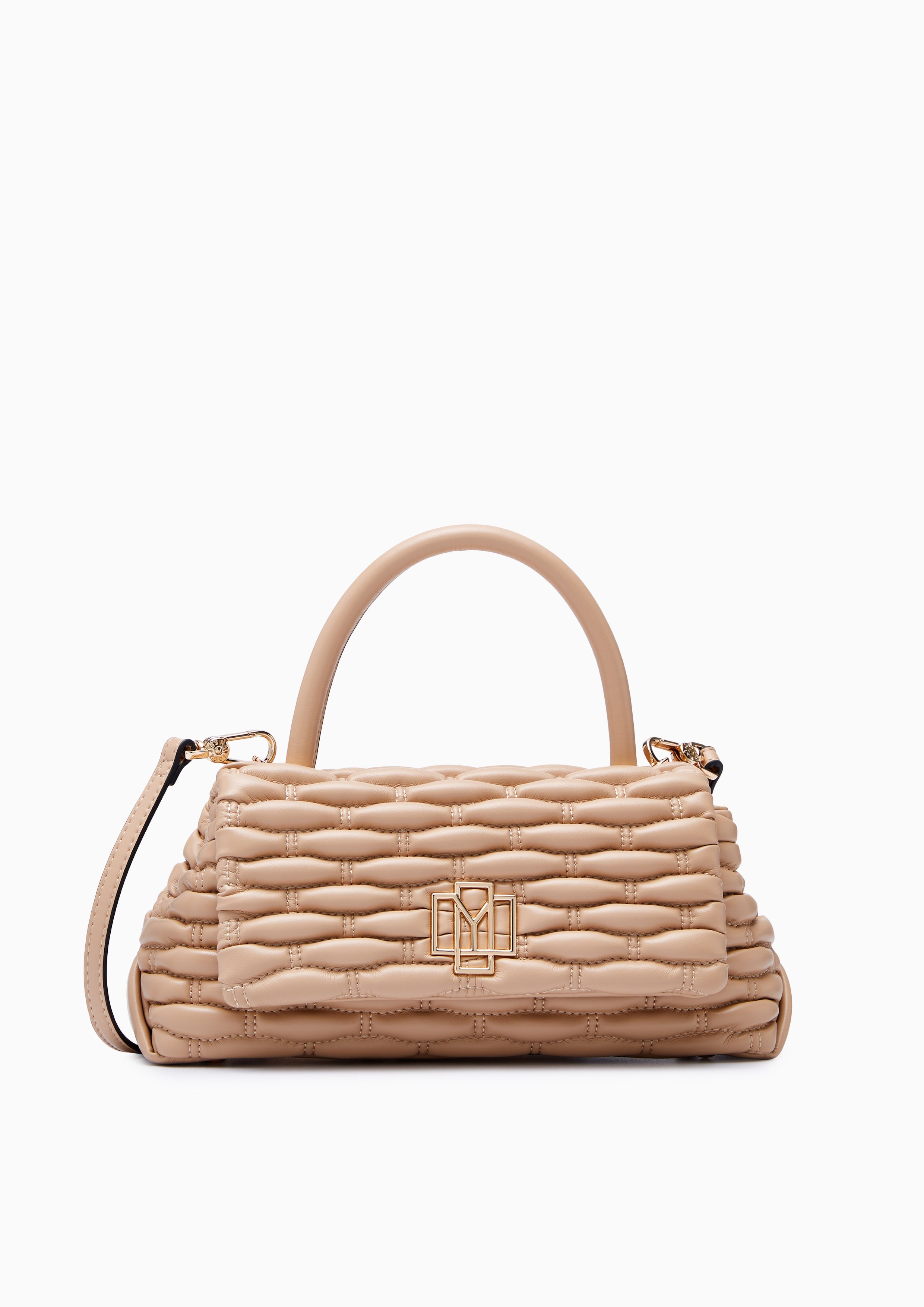 Berlyn Quilt Top Handle Bag Beige