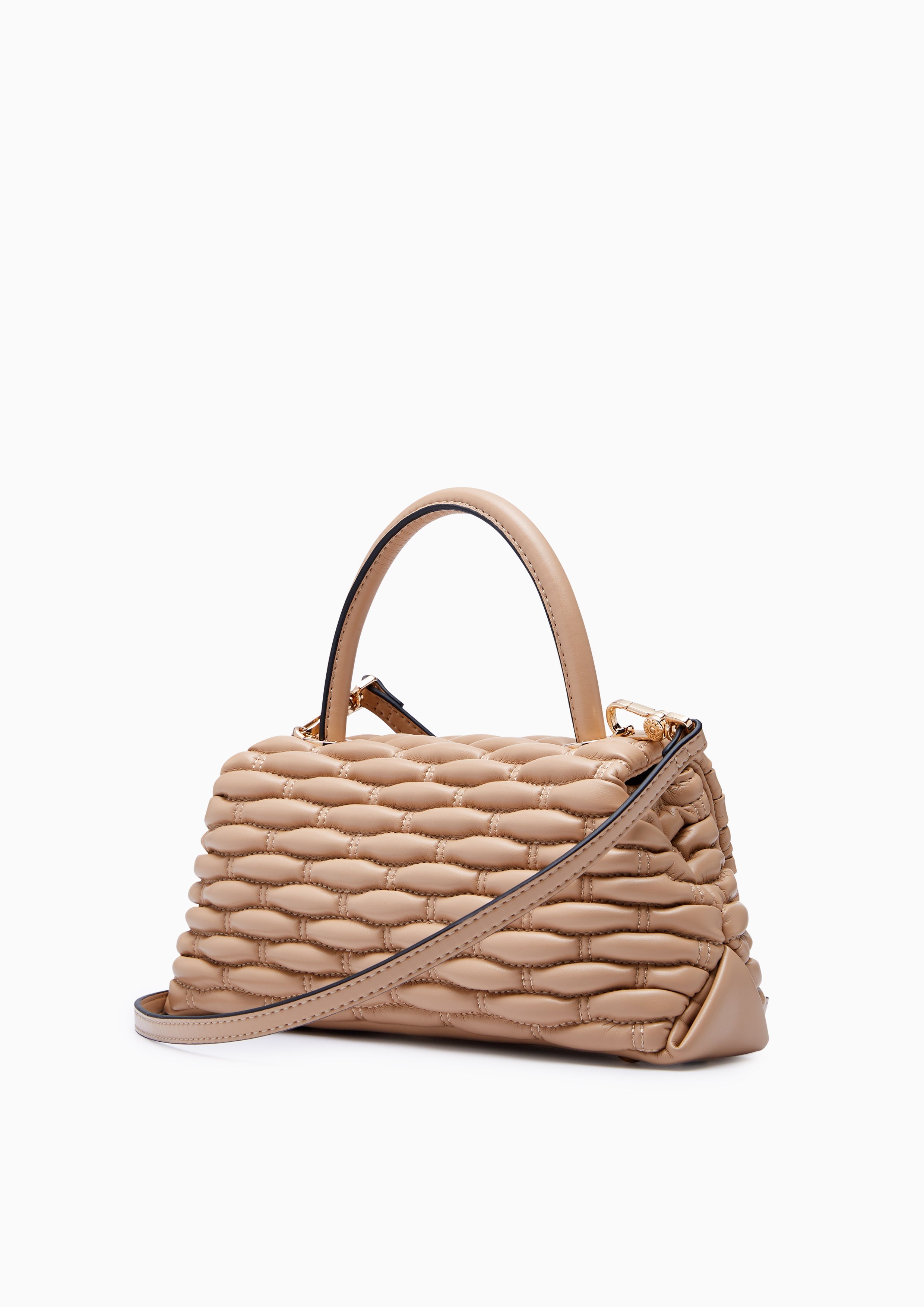 Berlyn Quilt Top Handle Bag Beige