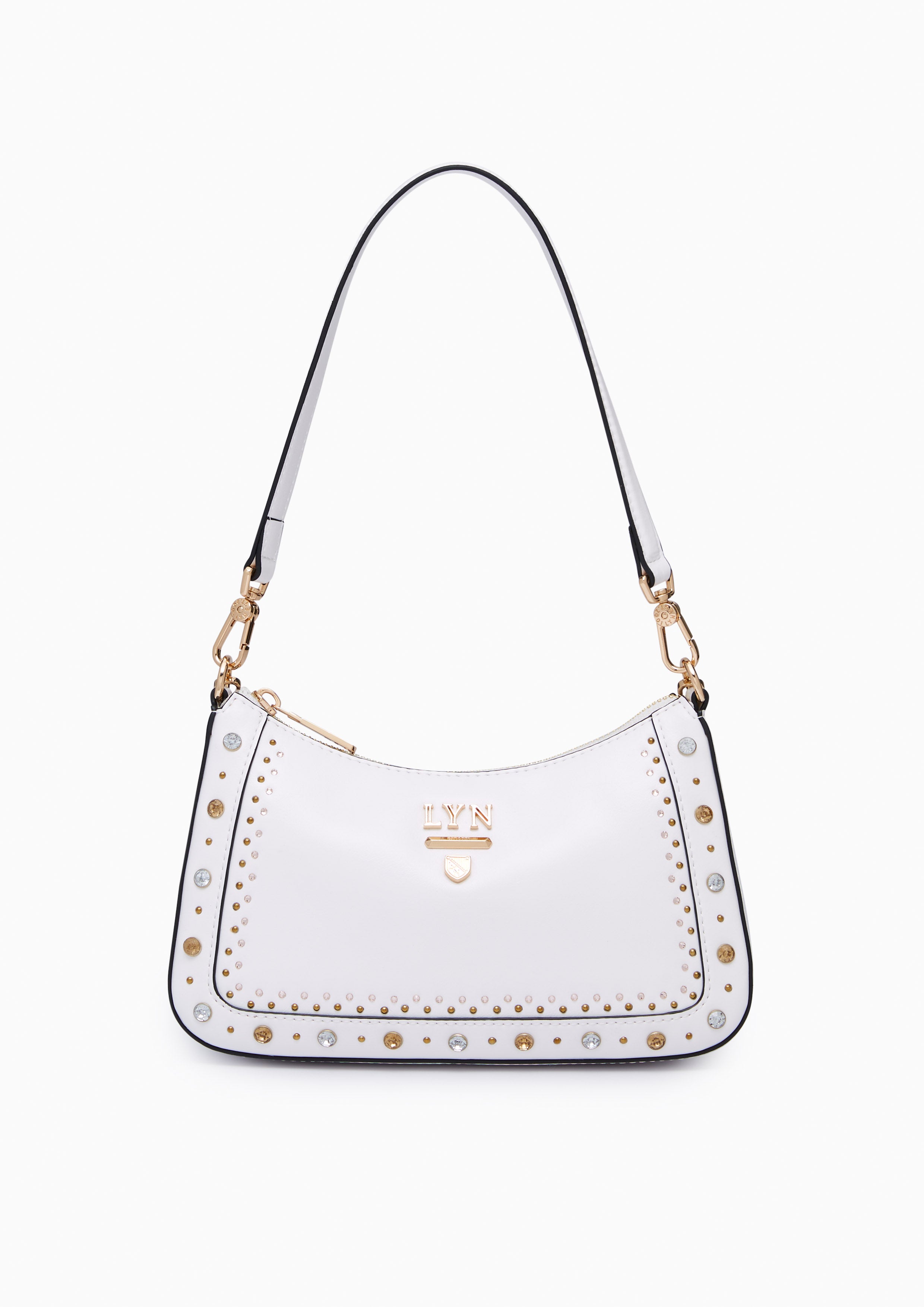 Tricia Avant Crystal Shoulder Bag White