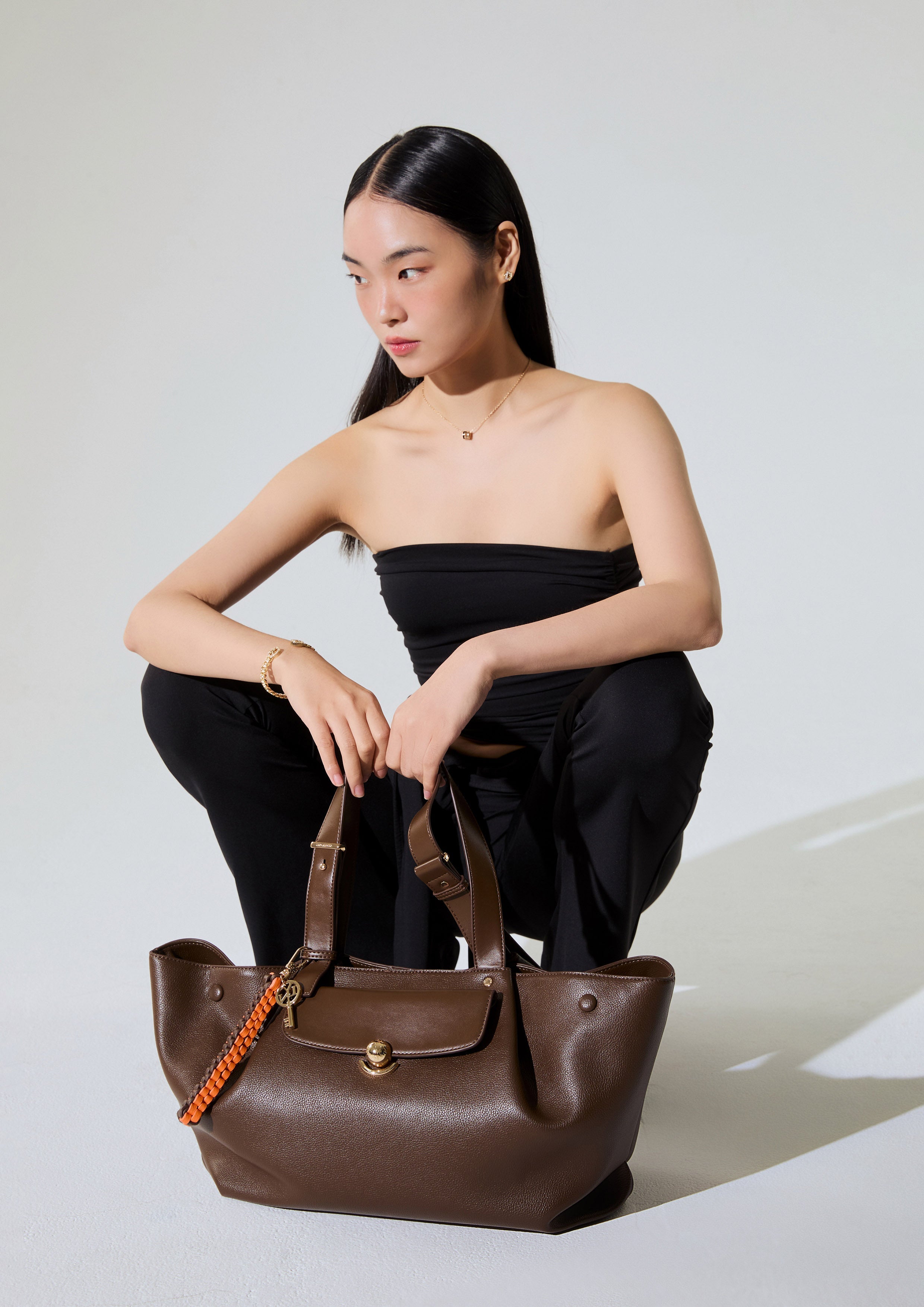 Malindi Large Tote Bag Dark Brown