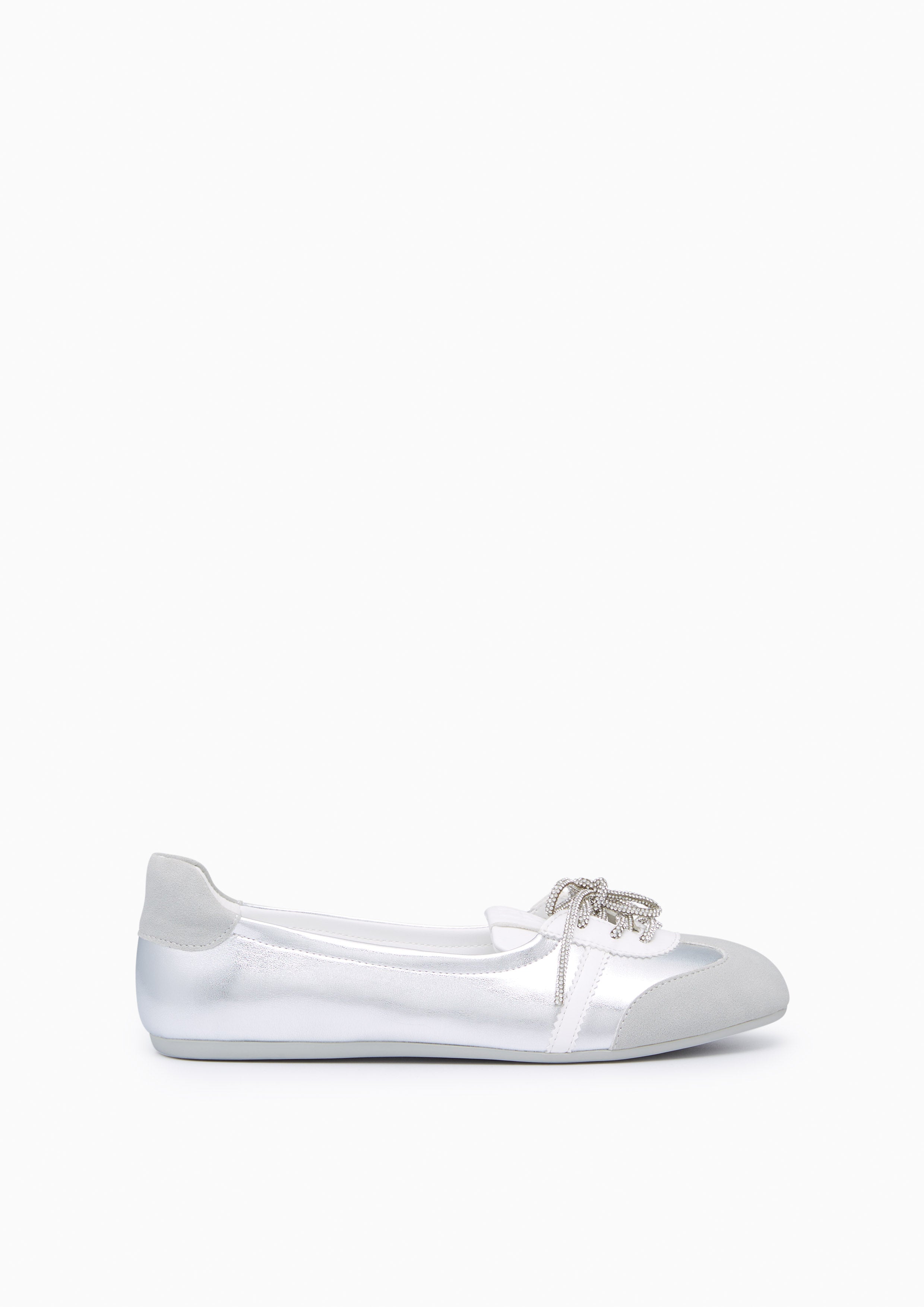 Kisso Ballet Flats Silver