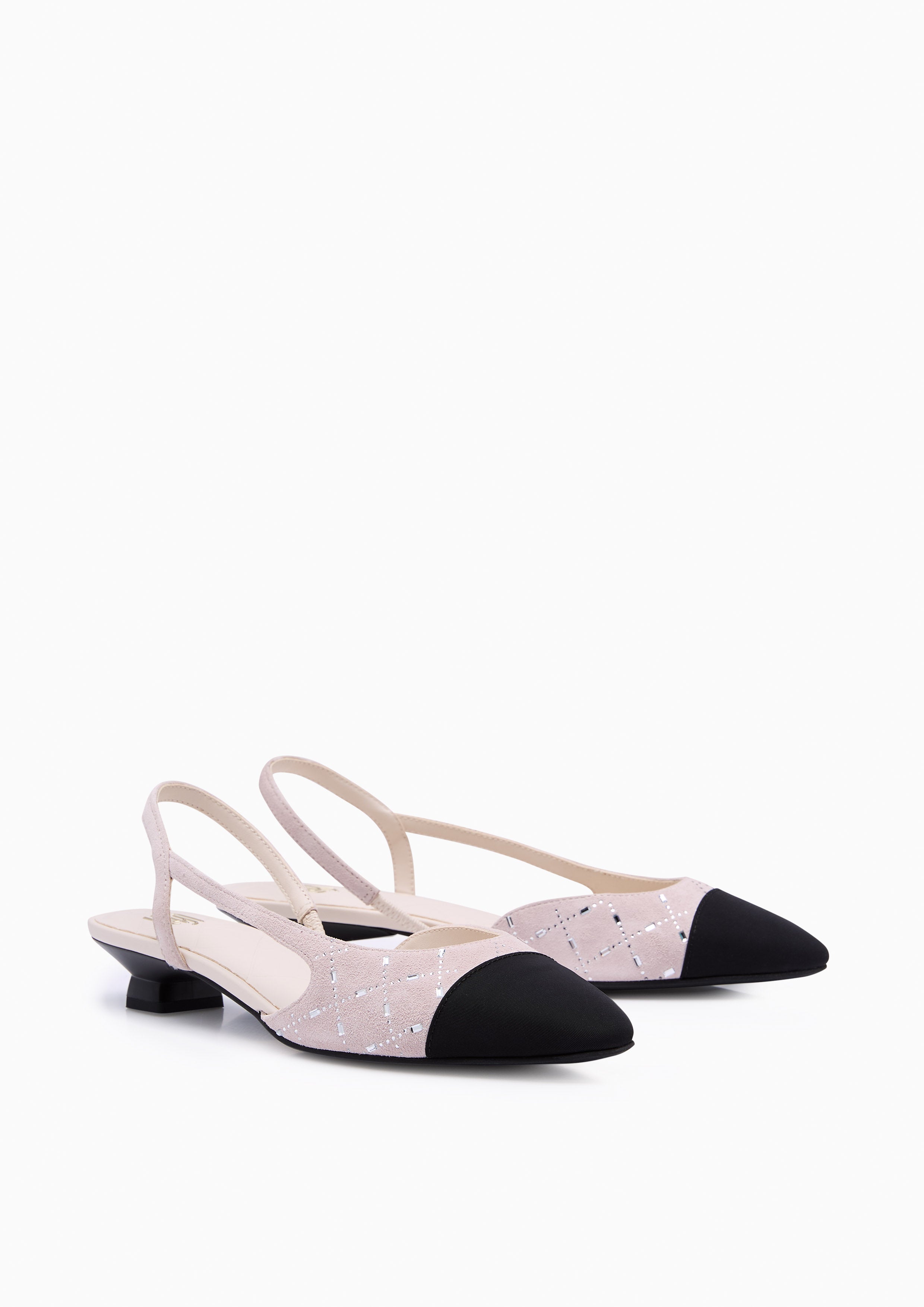 Lucia Crystal Infinite Slingback Shoes Off-White