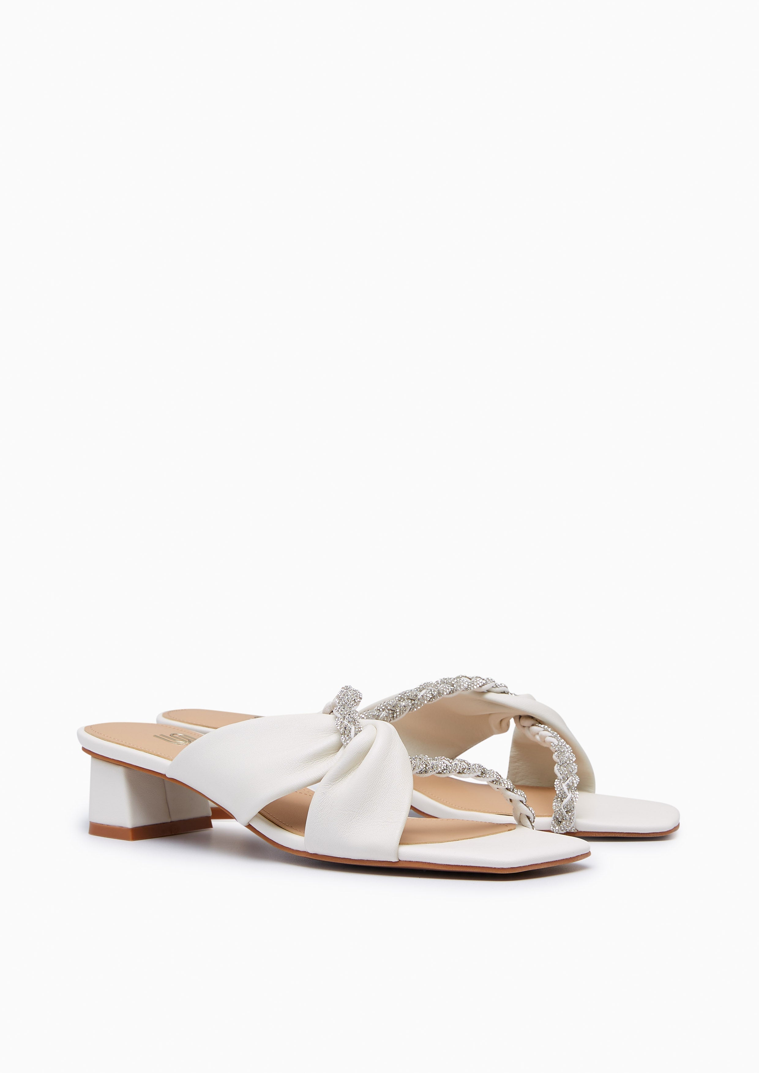 Promise Pleat Infinite Heeled Sandals Ivory