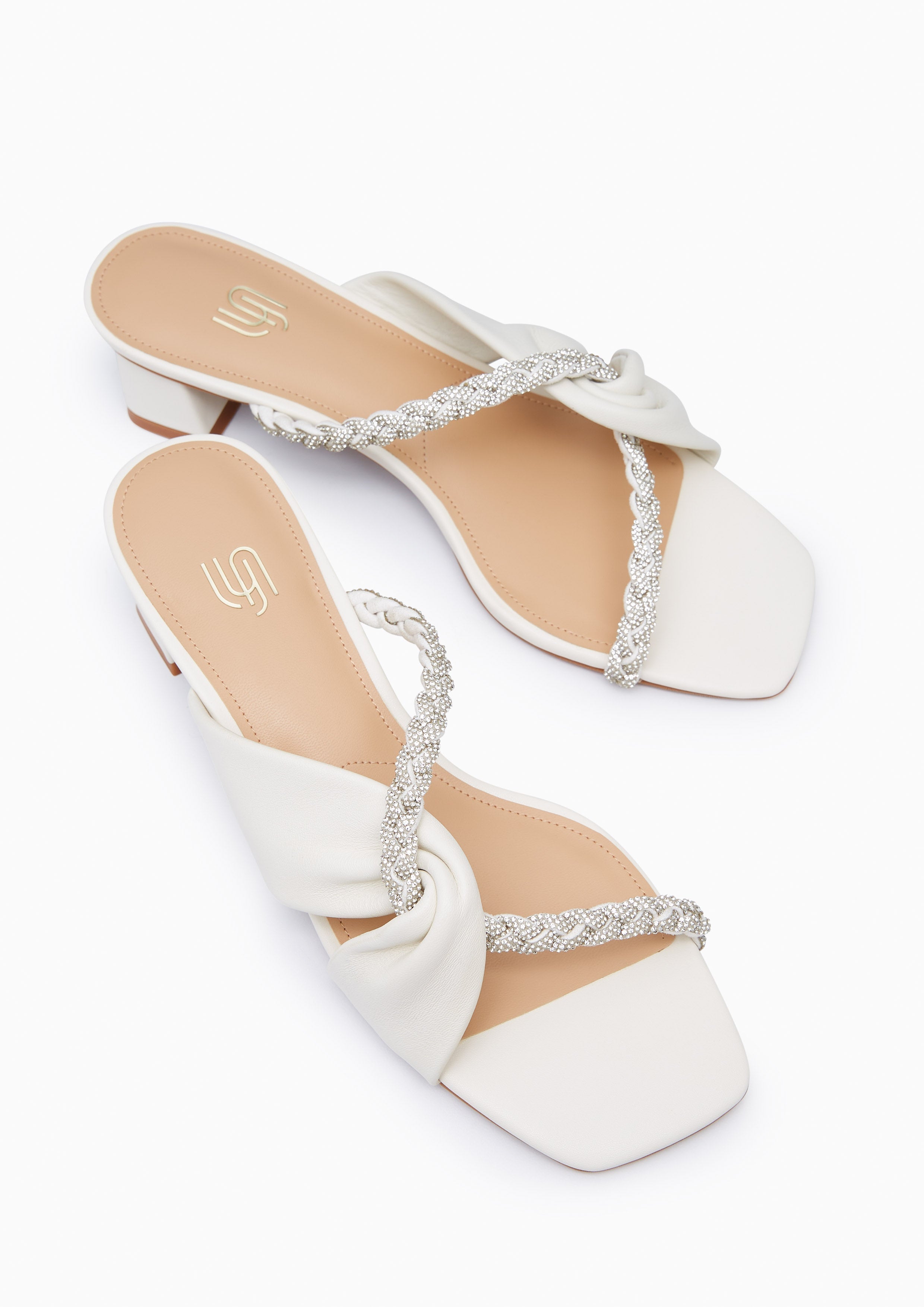 Promise Pleat Infinite Heeled Sandals Ivory