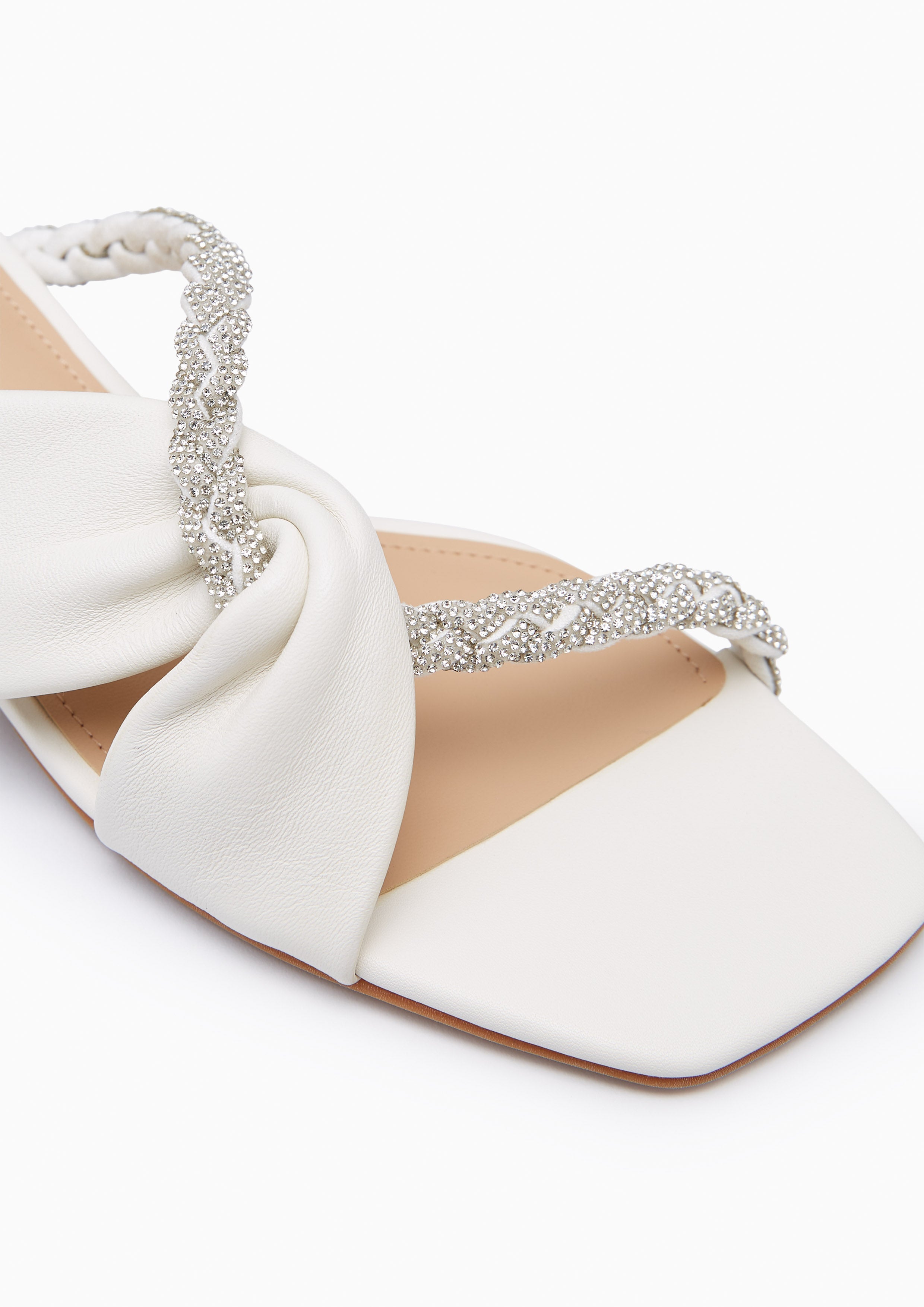 Promise Pleat Infinite Heeled Sandals Ivory