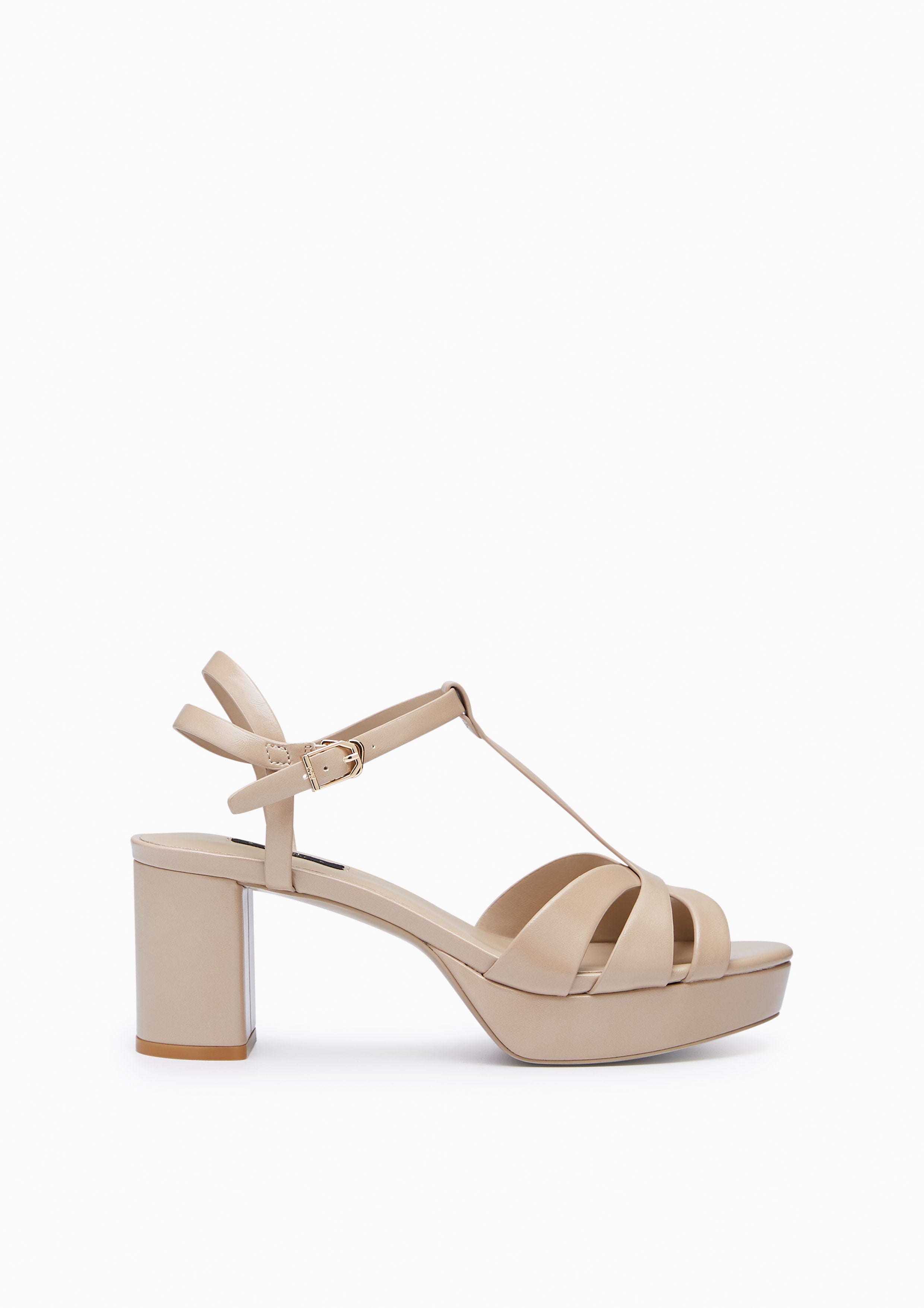Sabella Mid Denim Heels Beige