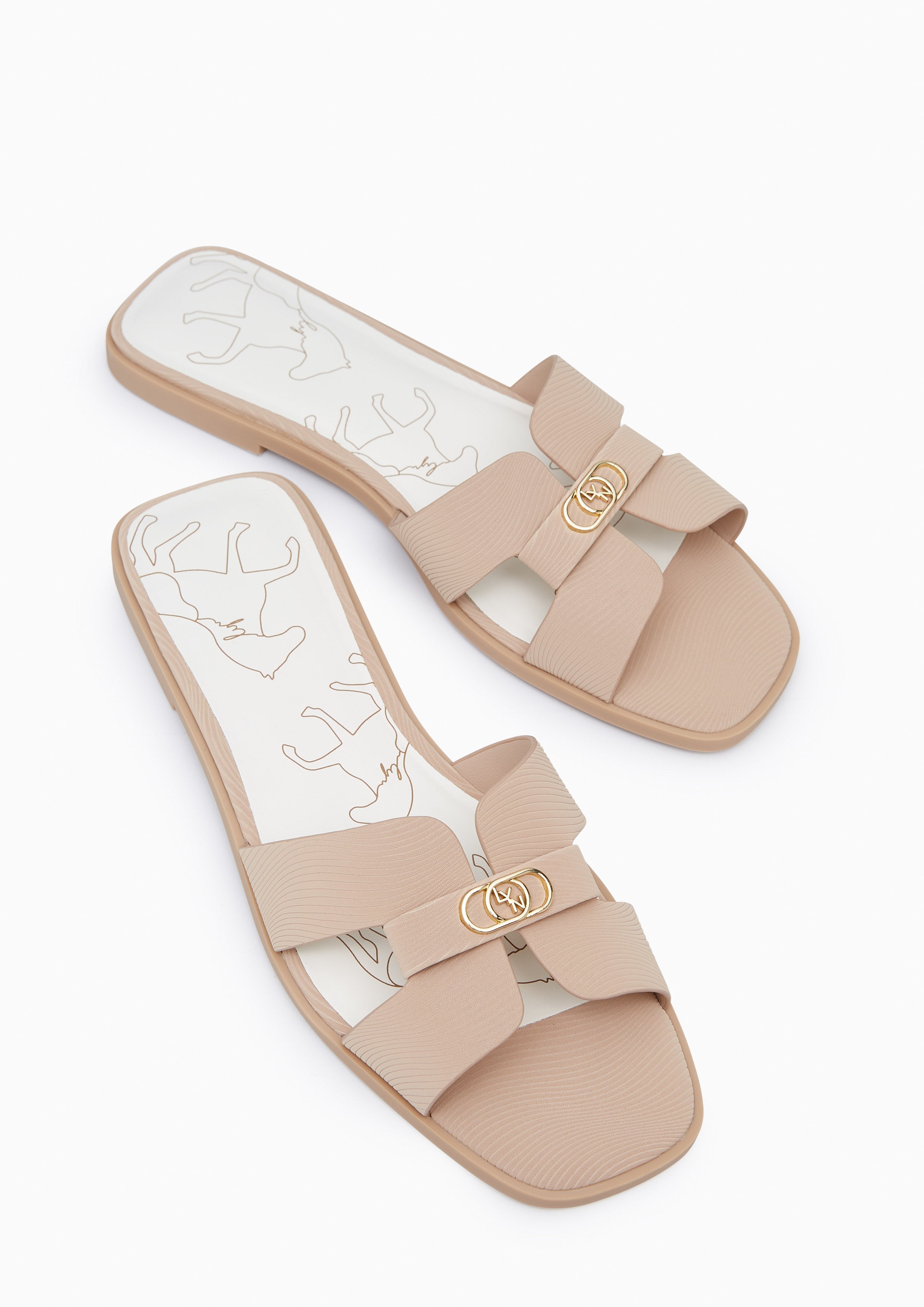 Hey Gallop Flat Sandals Beige