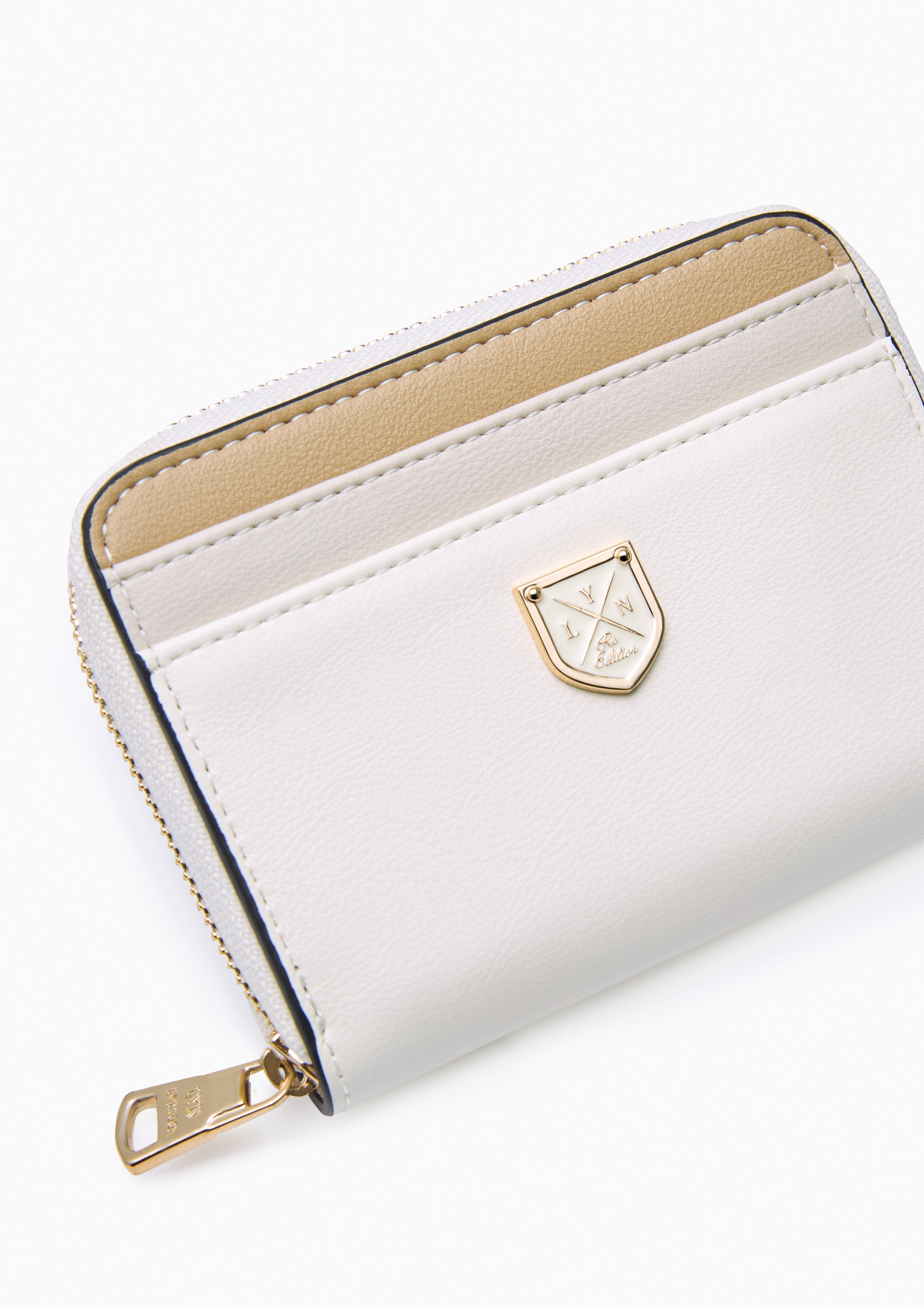 Re-Edit Mustang Short Zip Wallet Ivory