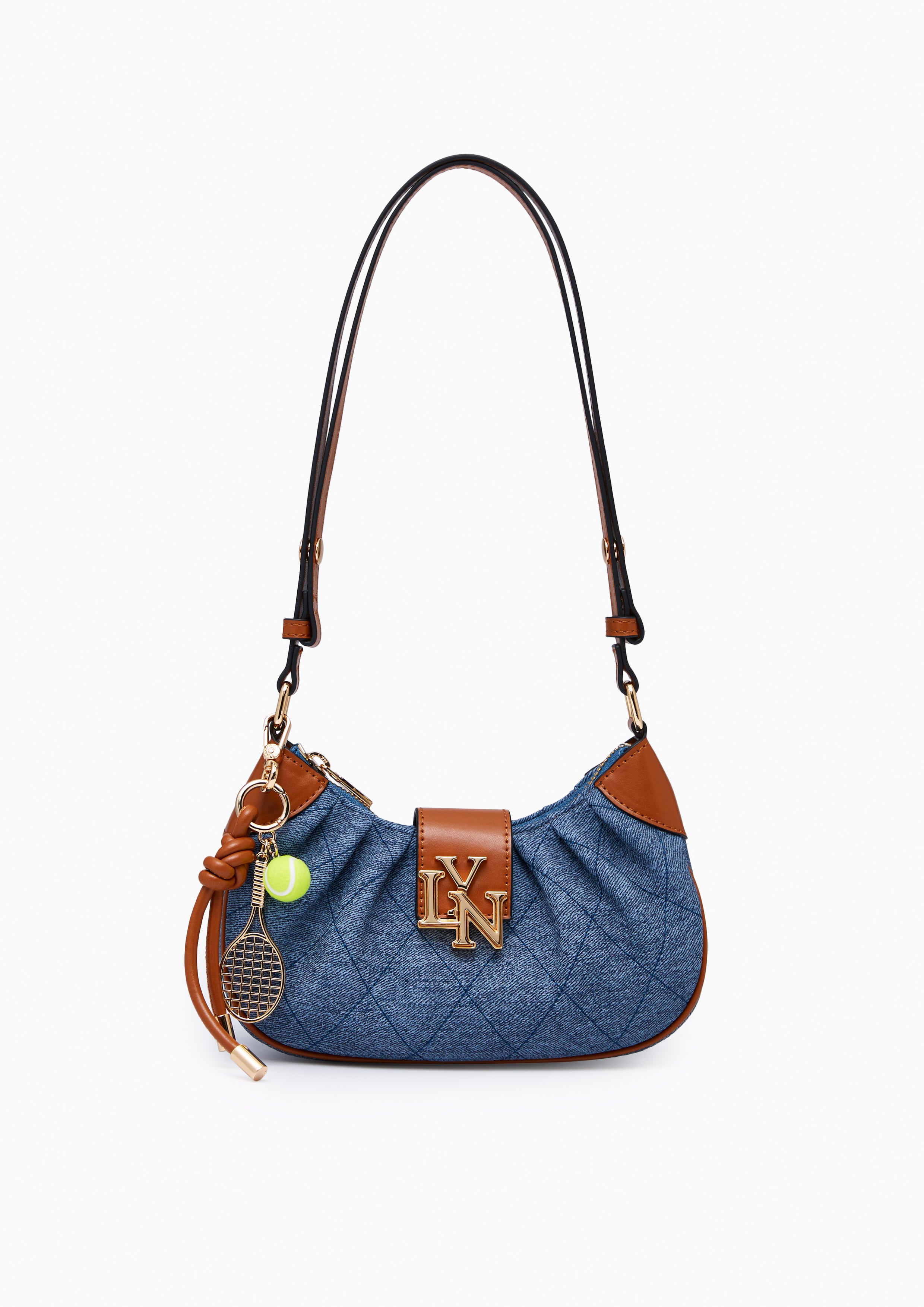 Becky S Quilt Shoulder Bag Blue