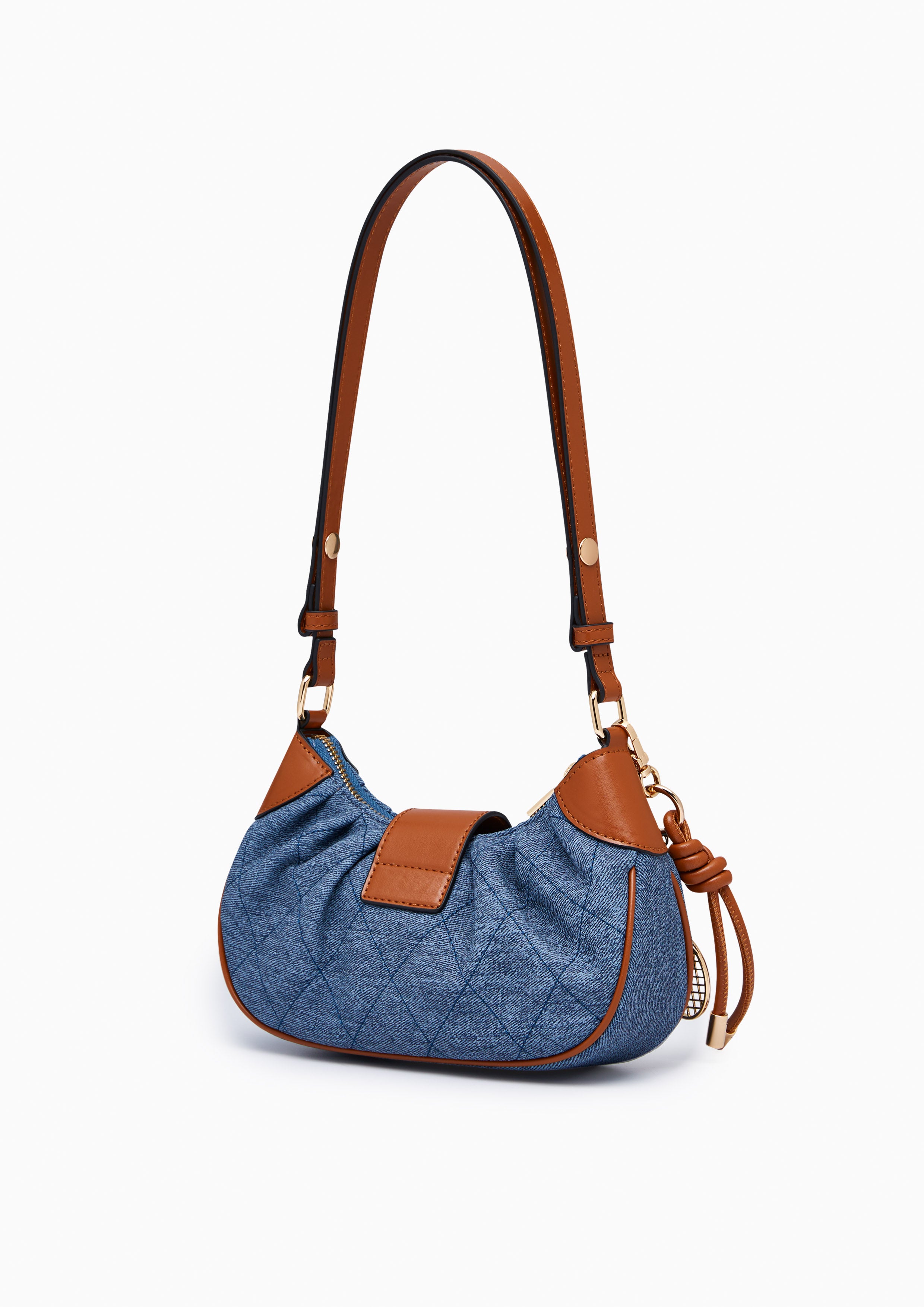 Becky S Quilt Shoulder Bag Blue