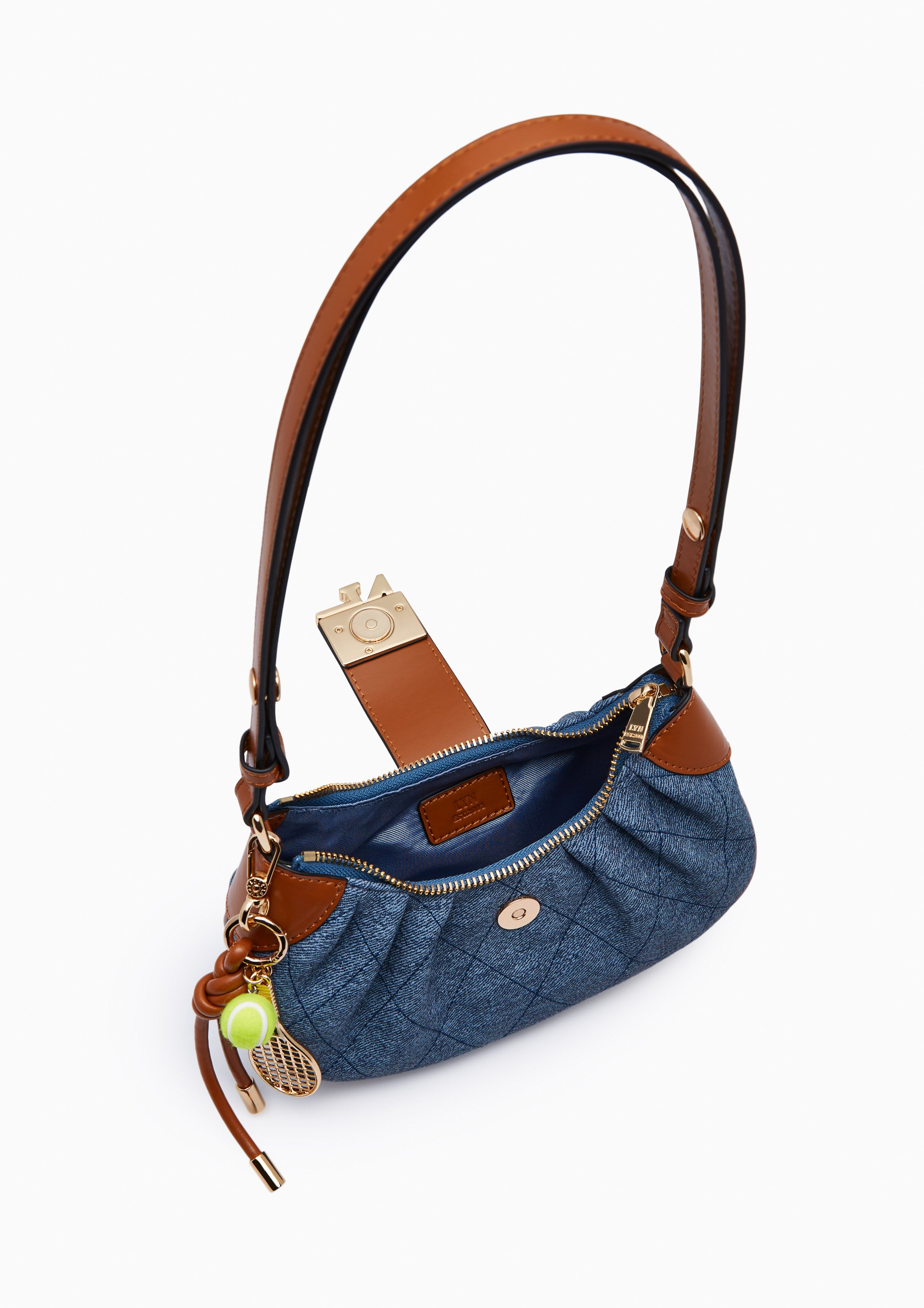 Becky S Quilt Shoulder Bag Blue