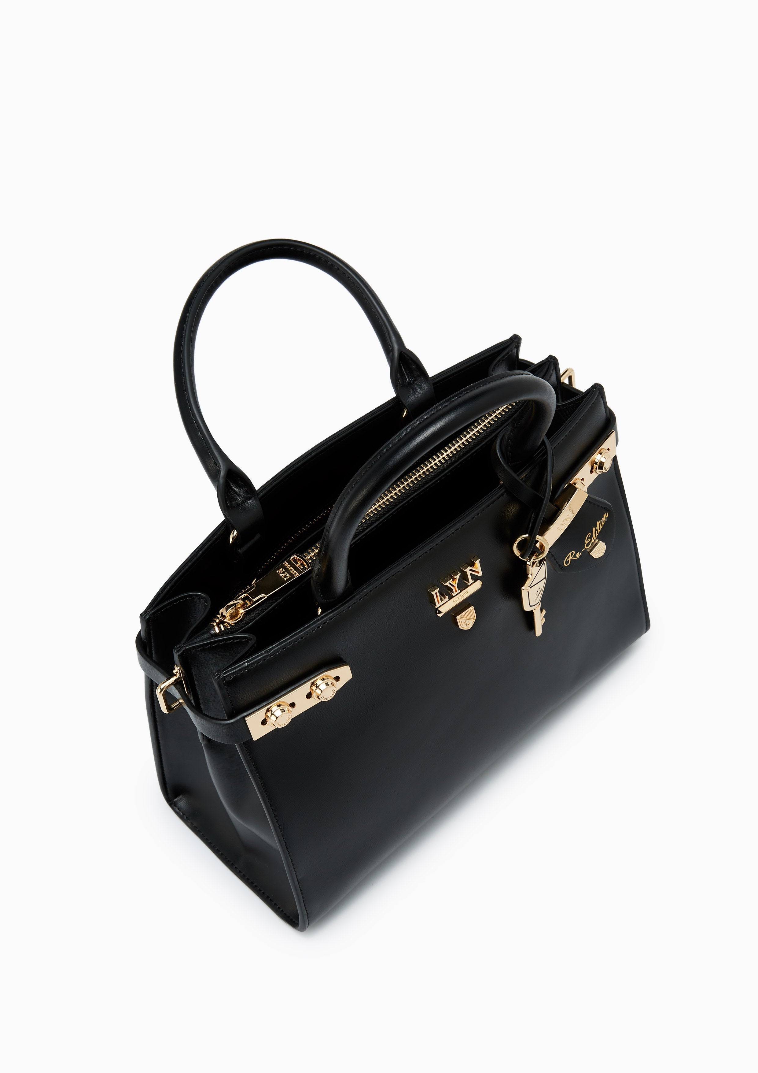 Fineness Re-Edit L Top Handle Bag Black