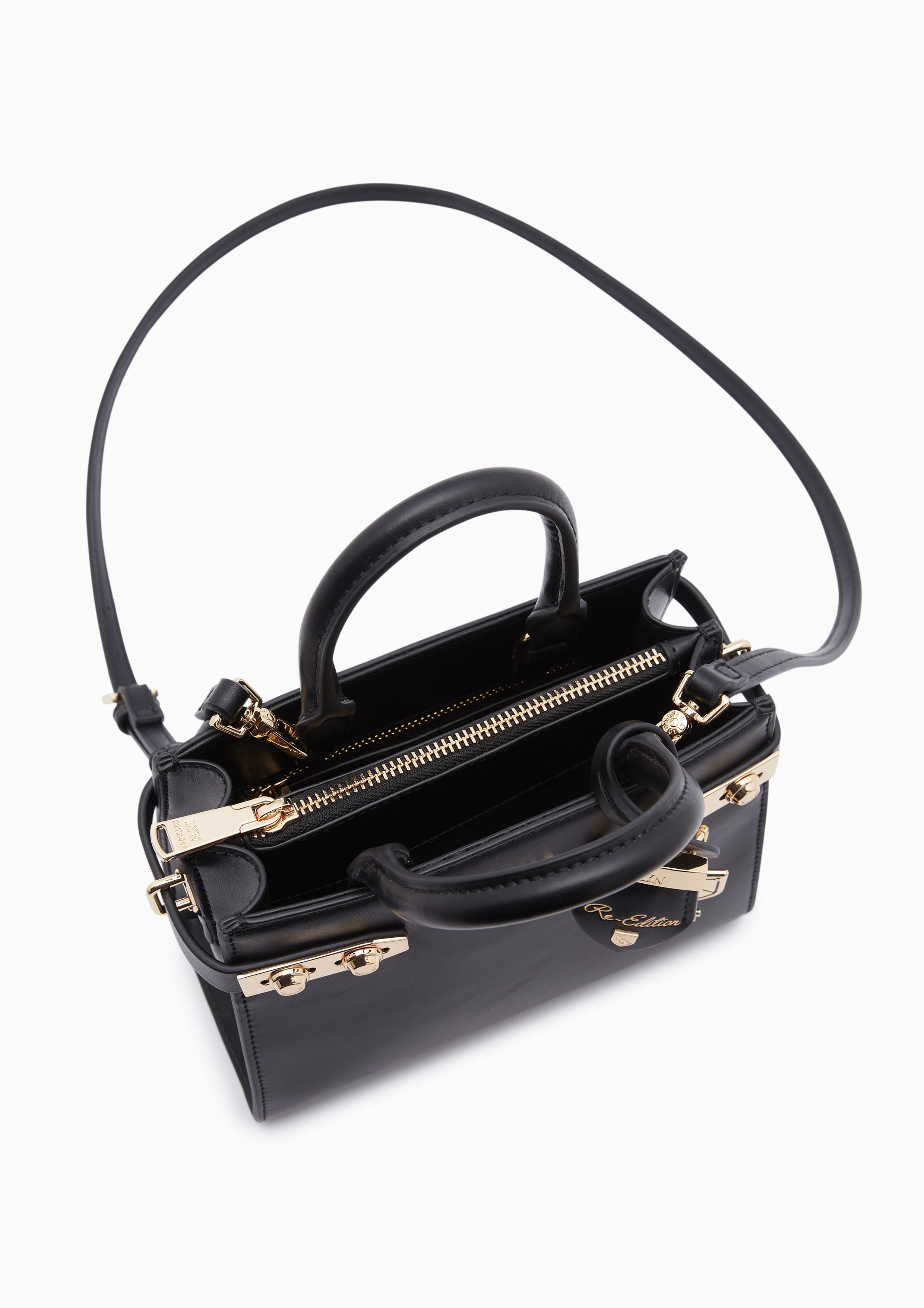 Fineness Re-Edit S Top Handle Bag Black