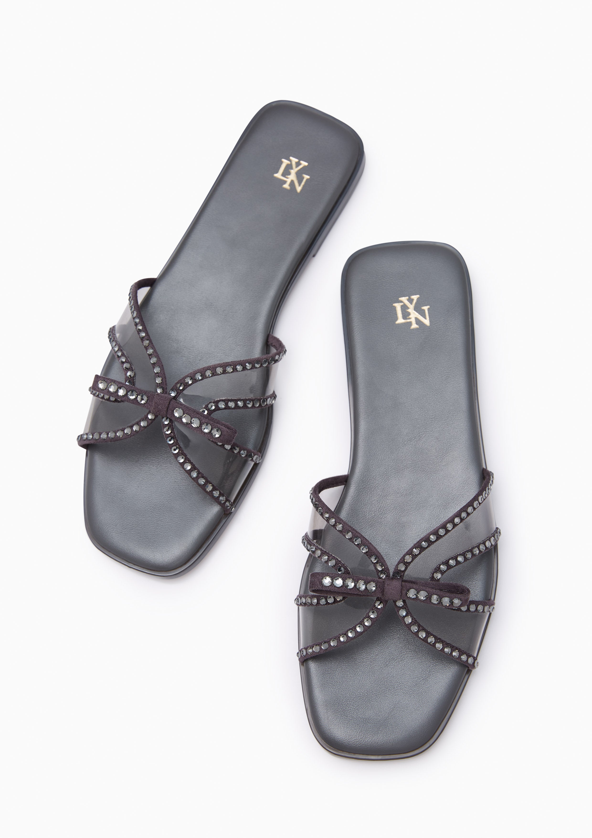 Spencer Flat Sandals Dark Grey
