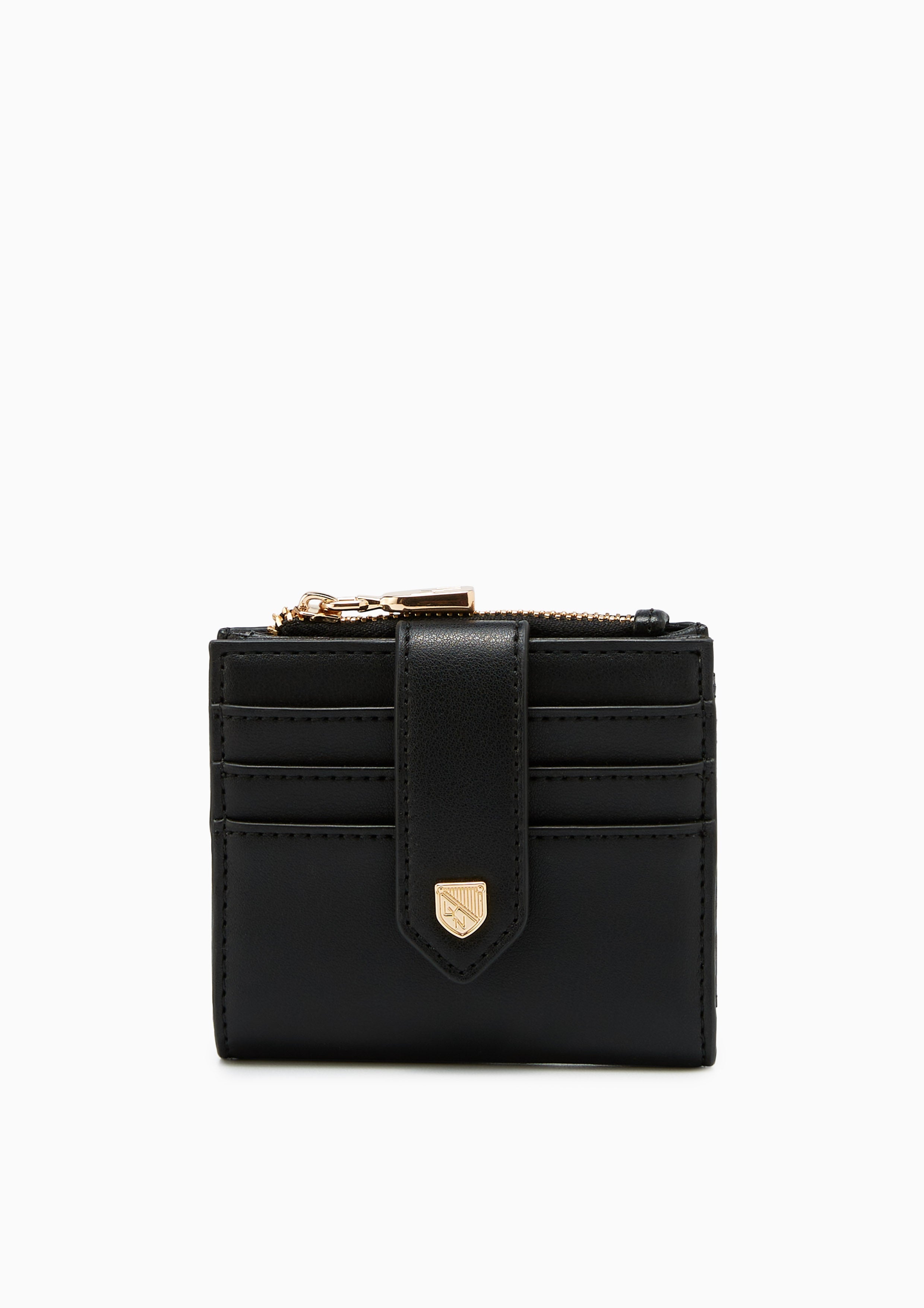 Re-Edit Marble Semi Short Wallet Black