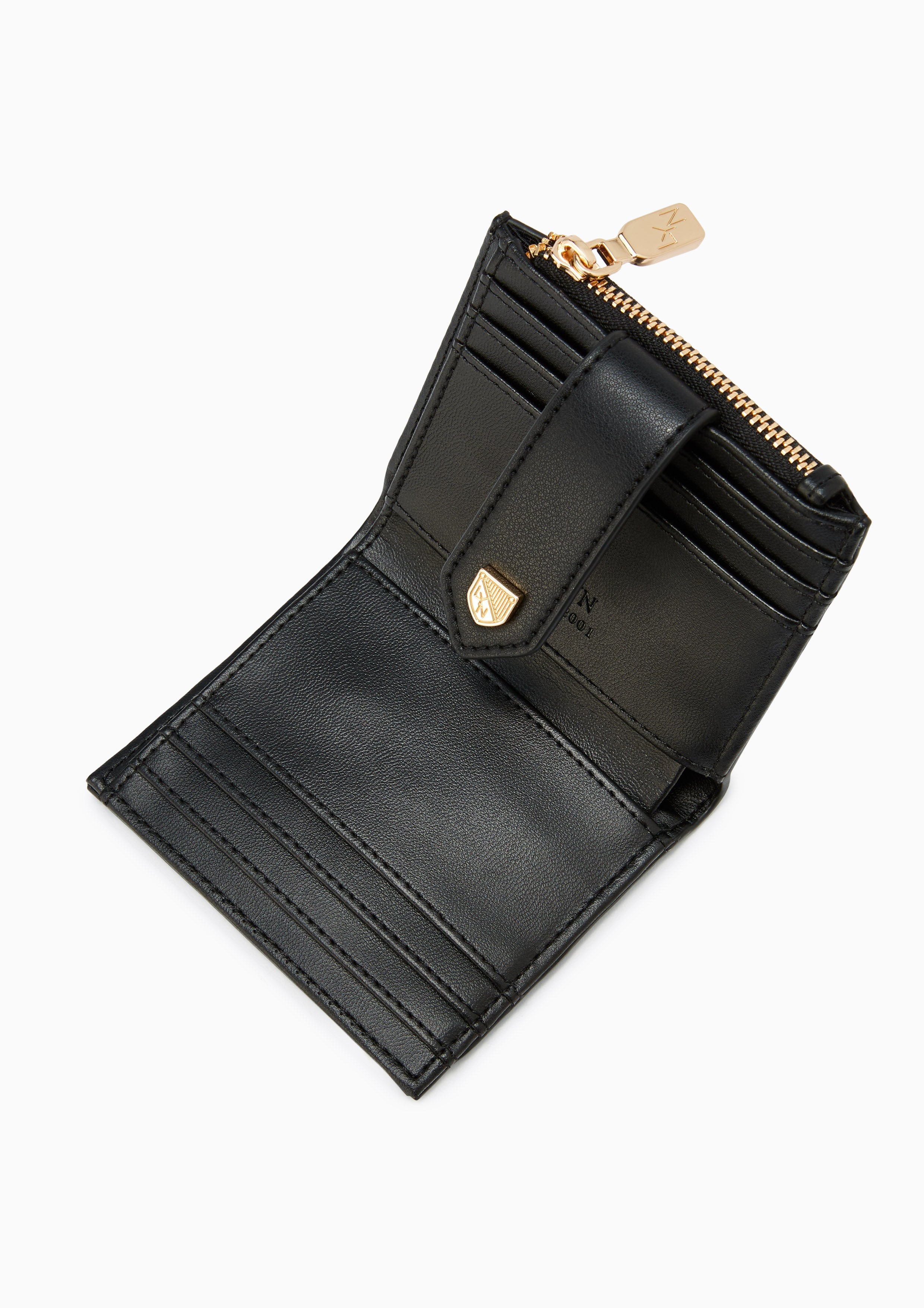 Re-Edit Marble Semi Short Wallet Black