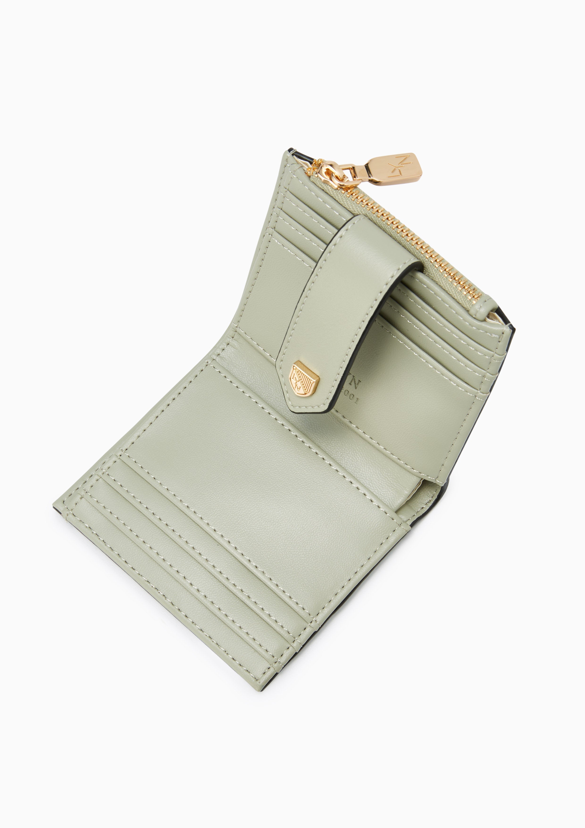Re-Edit Marble Semi Short Wallet Green