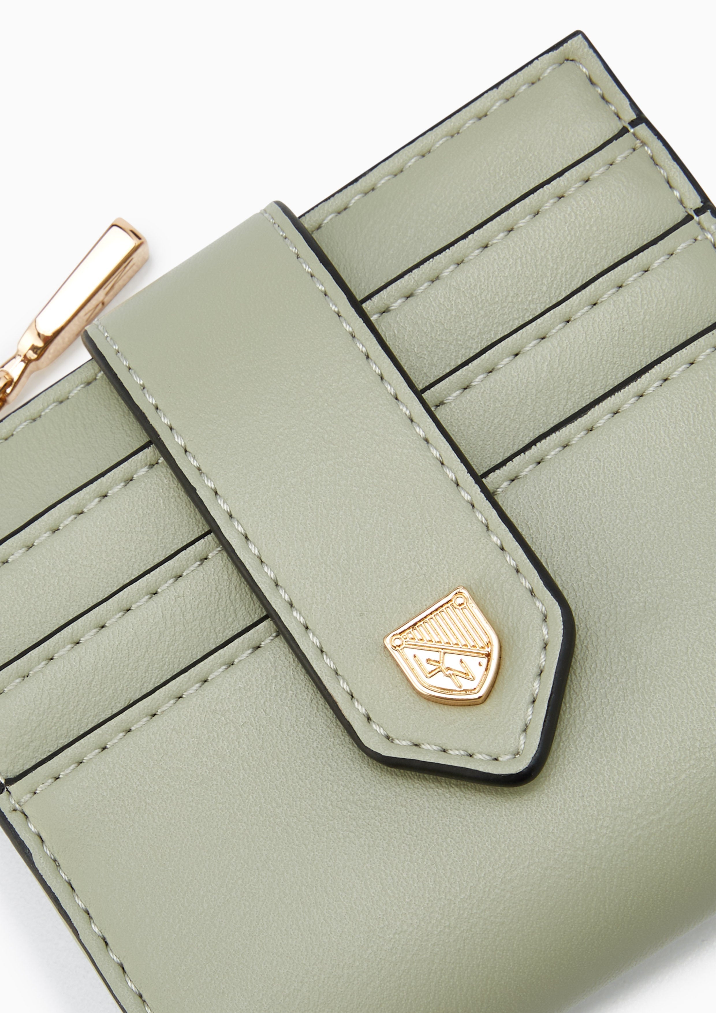 Re-Edit Marble Semi Short Wallet Green