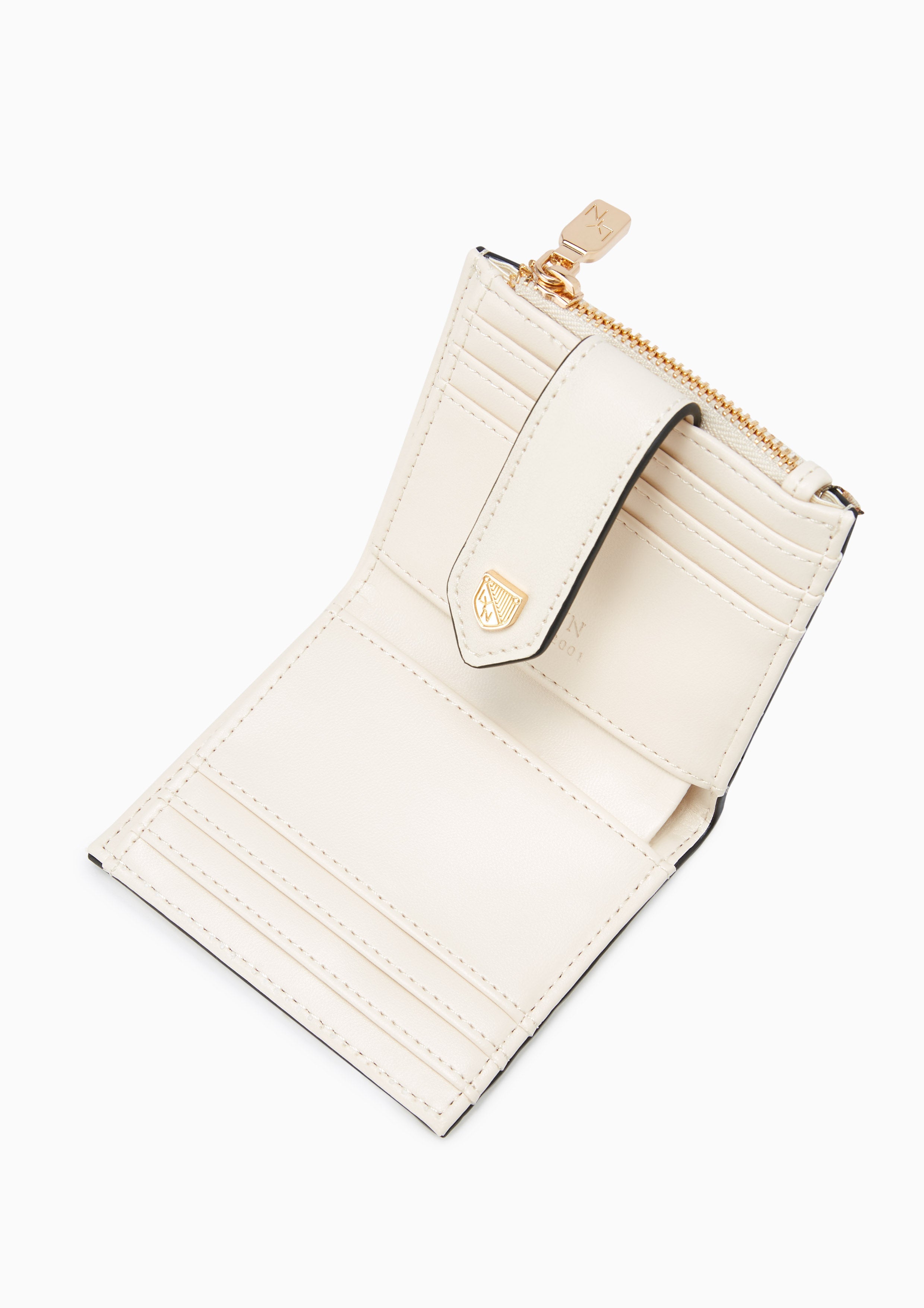 Re-Edit Marble Semi Short Wallet Ivory