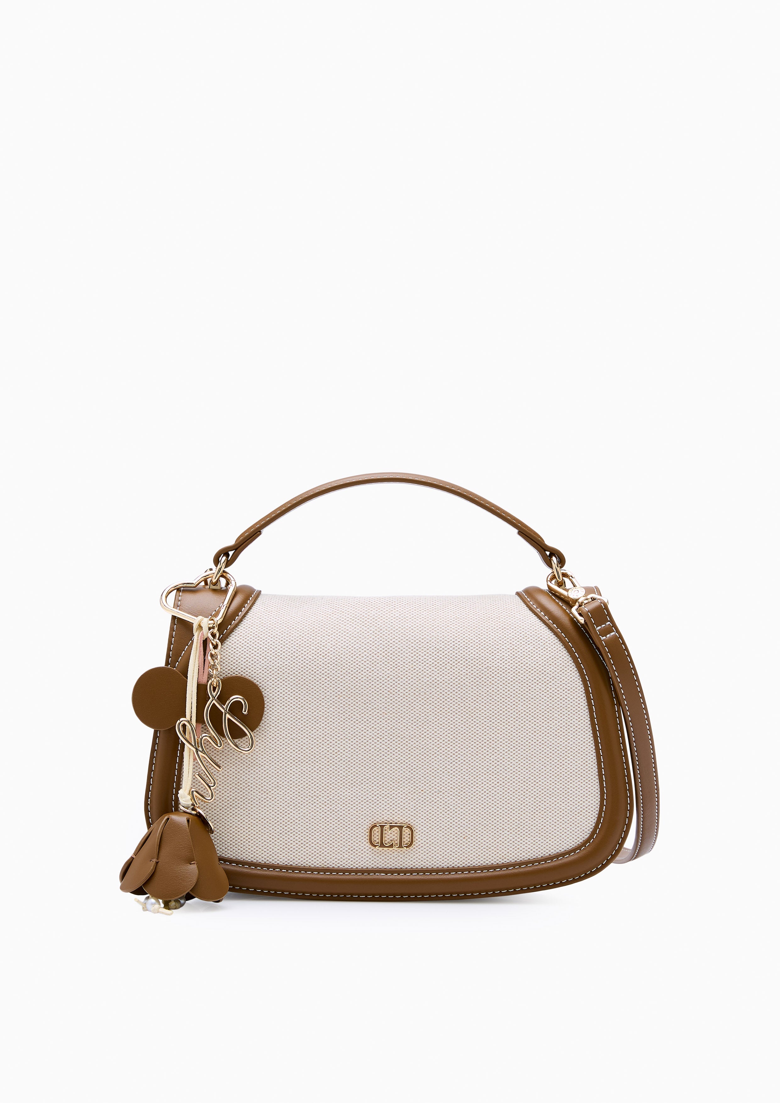 Gardenia Canvas Top Handle Bag Brown
