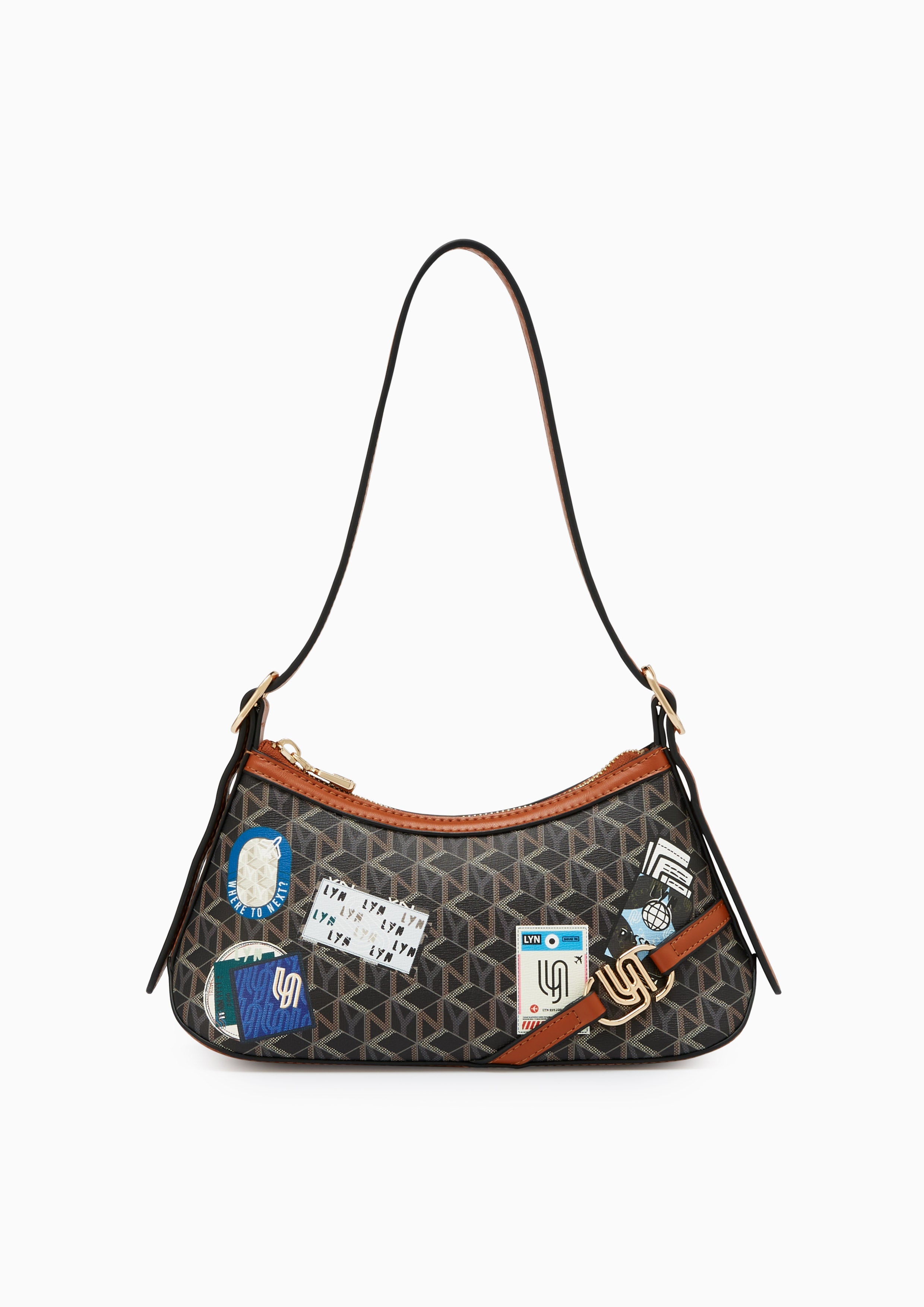 Wander Infinite S Shoulder Bag Tan/Black Printed