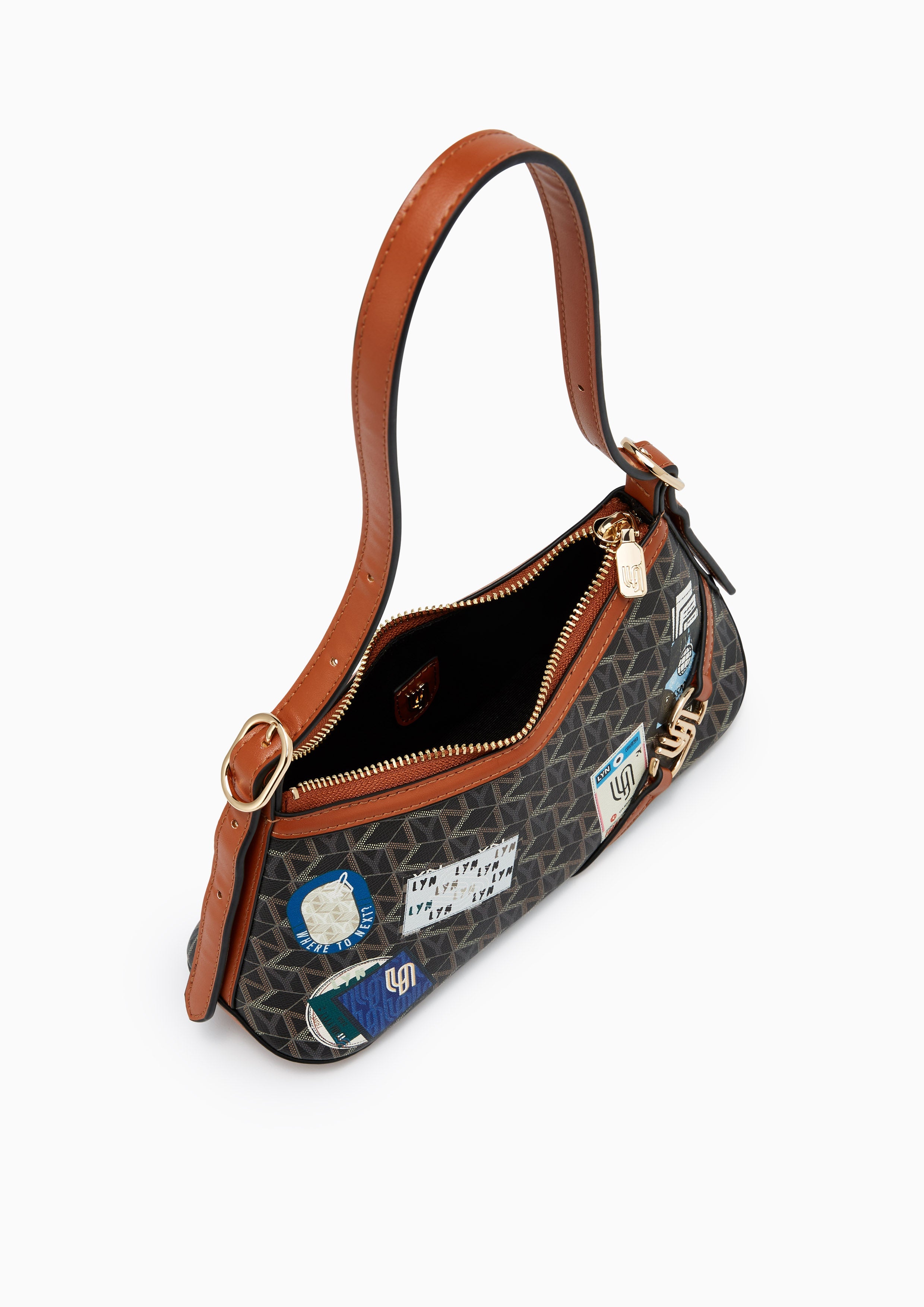 Wander Infinite S Shoulder Bag Tan/Black Printed