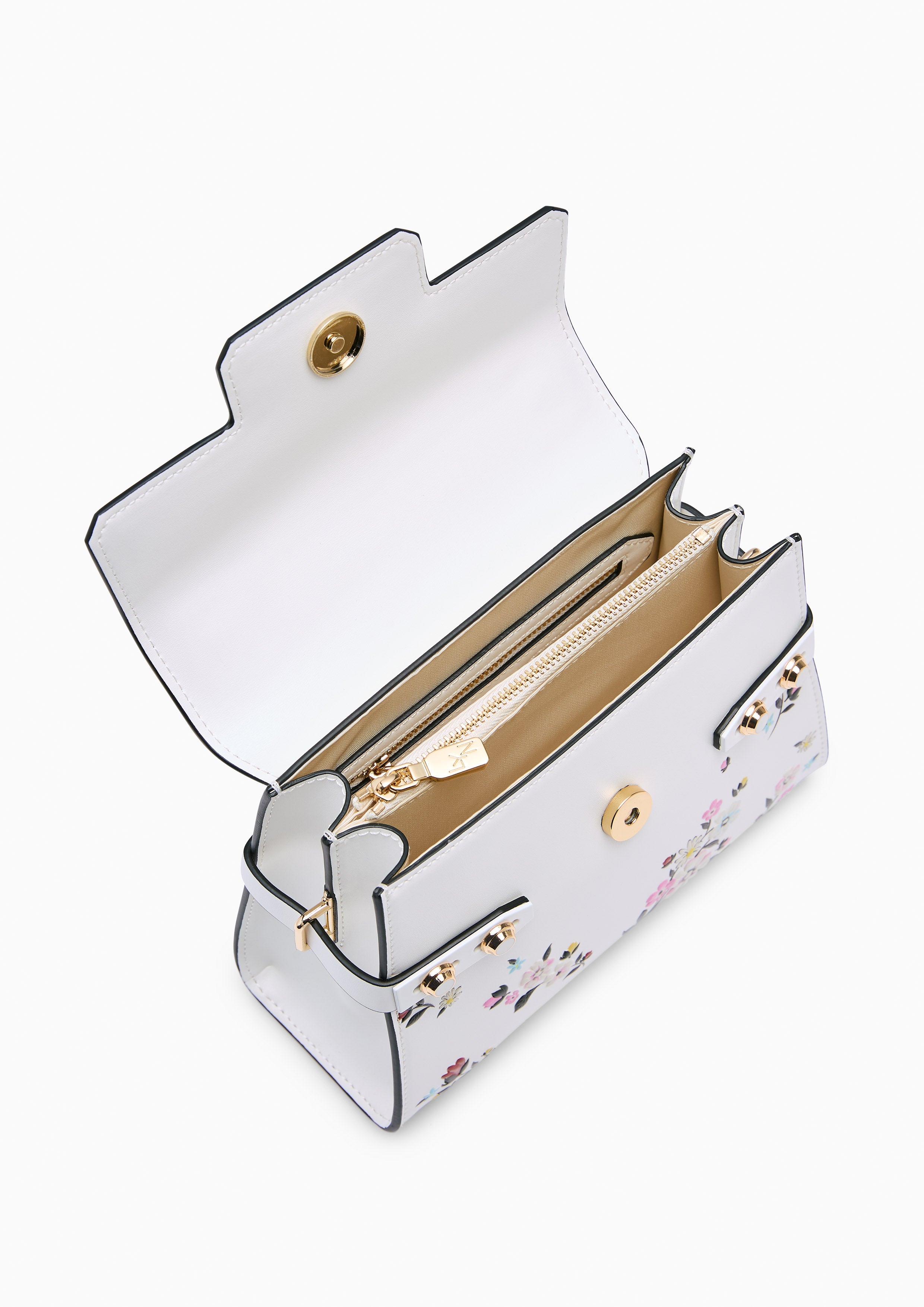 Botanic Fineness S Top Handle Bag Printed Ivory