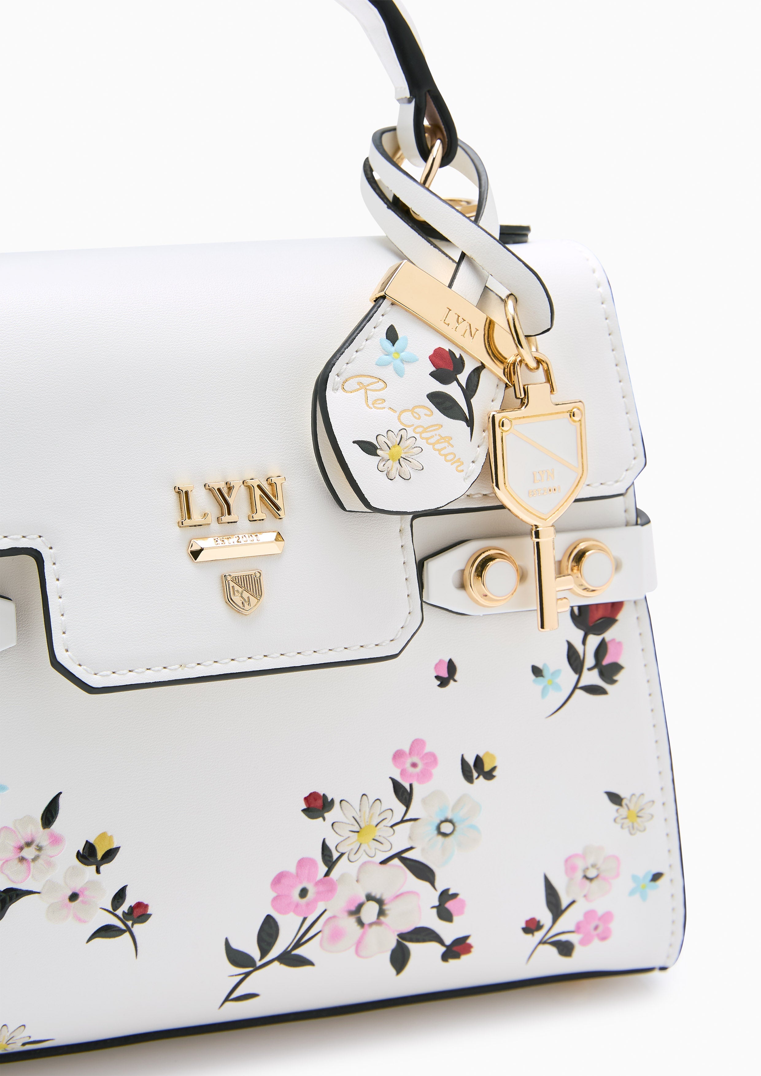 Botanic Fineness S Top Handle Bag Printed Ivory