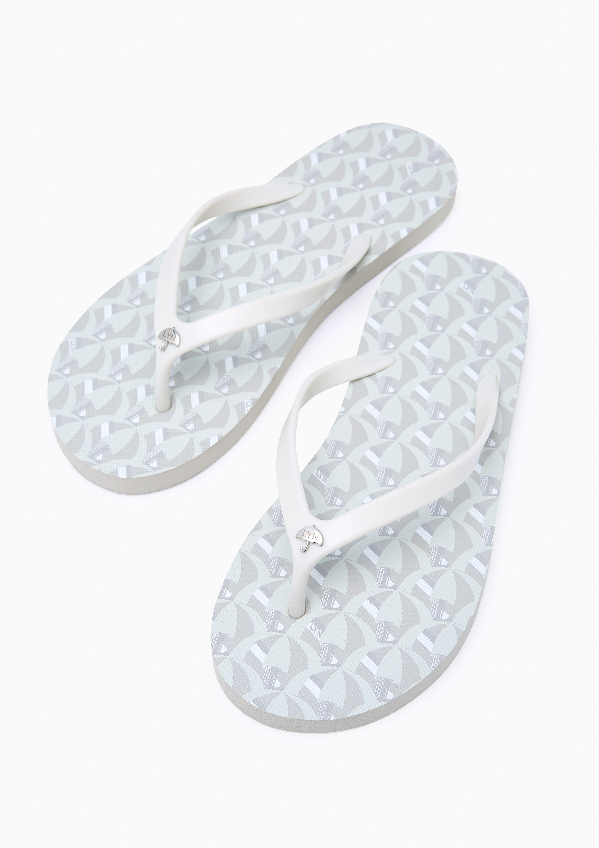 Summer Beach Flat Flip-Flop Printed Grey