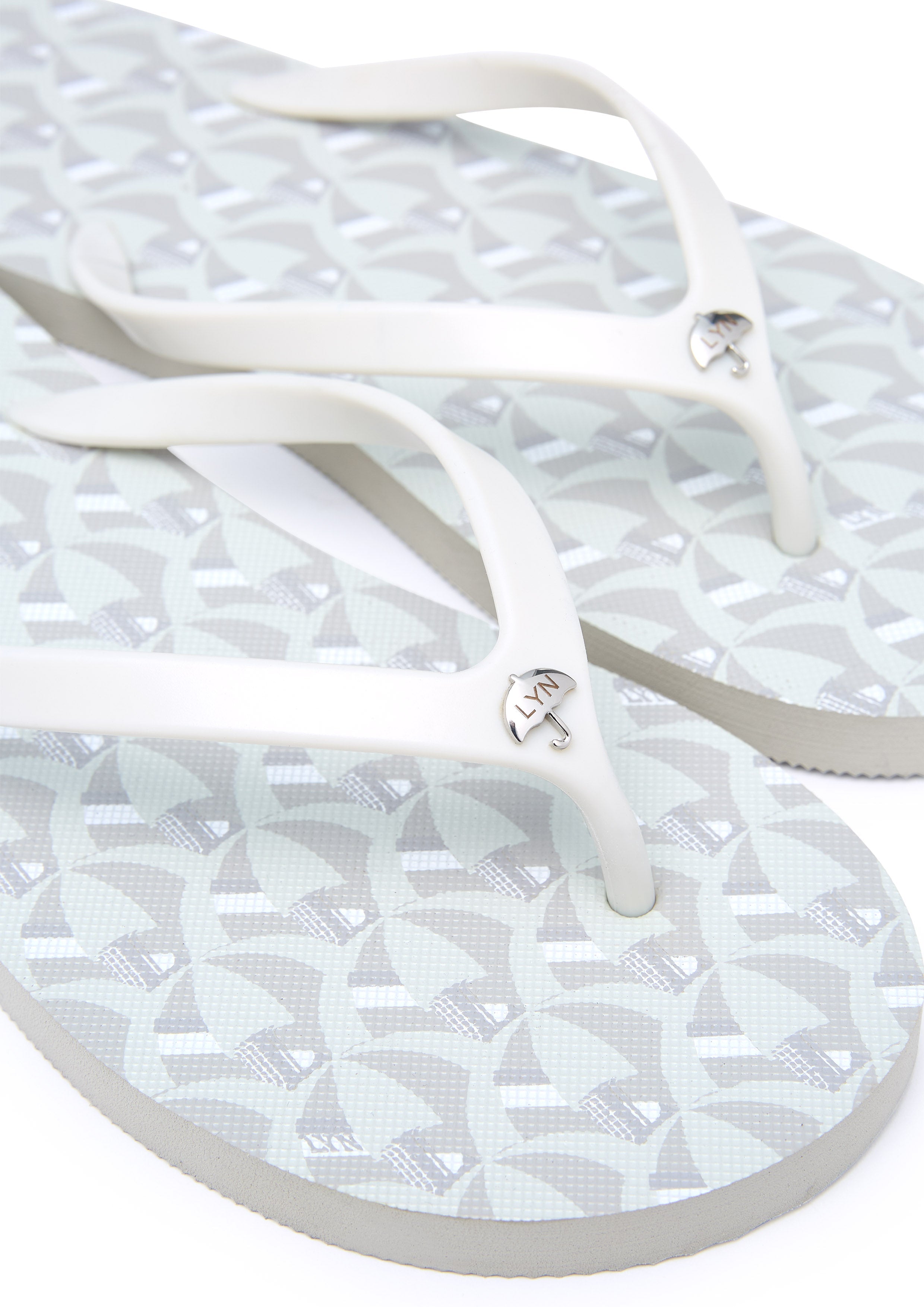Summer Beach Flat Flip-Flop Printed Grey