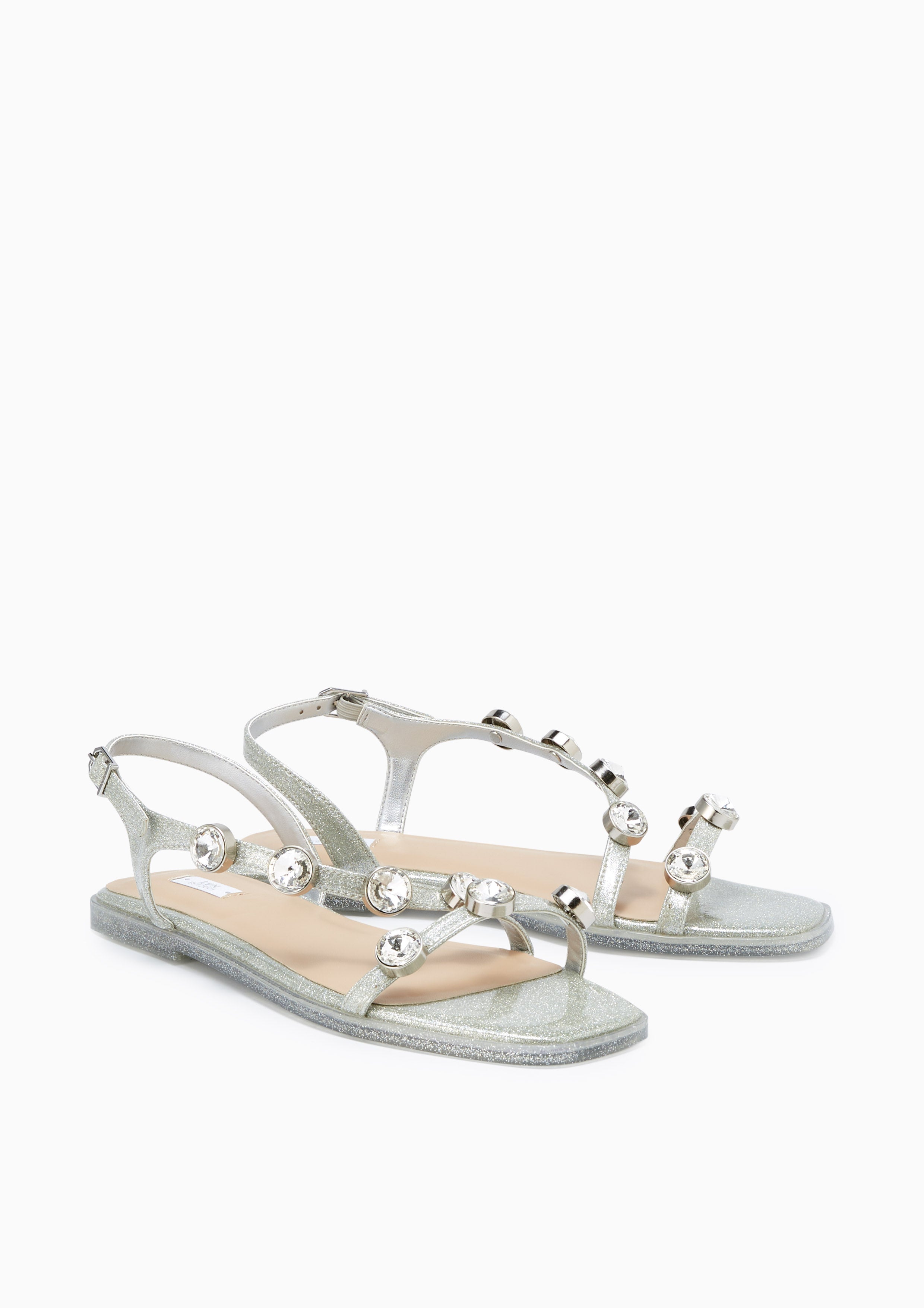 Kirby Flat Sandals Silver