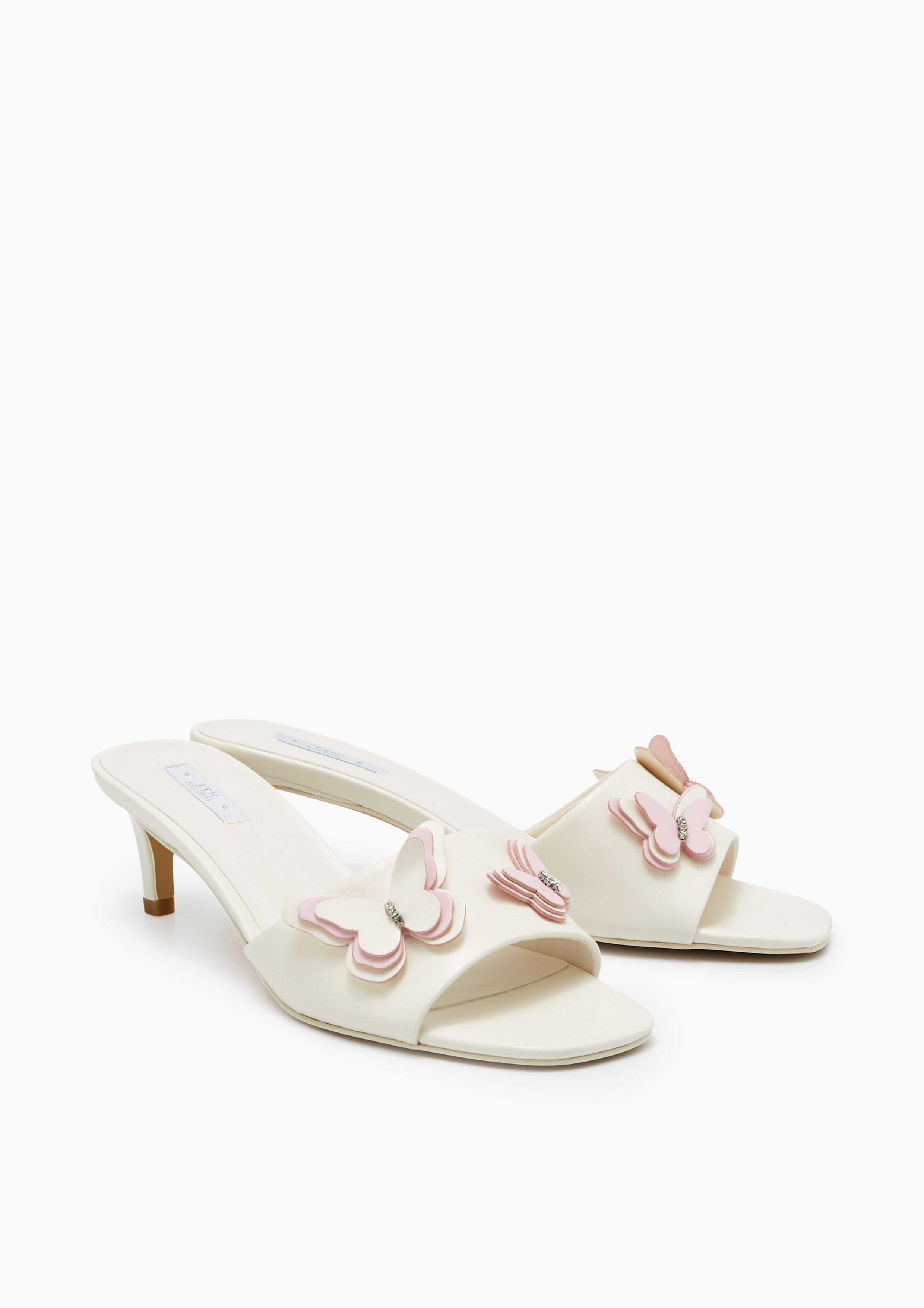 Lilin Low Heel Sandals White
