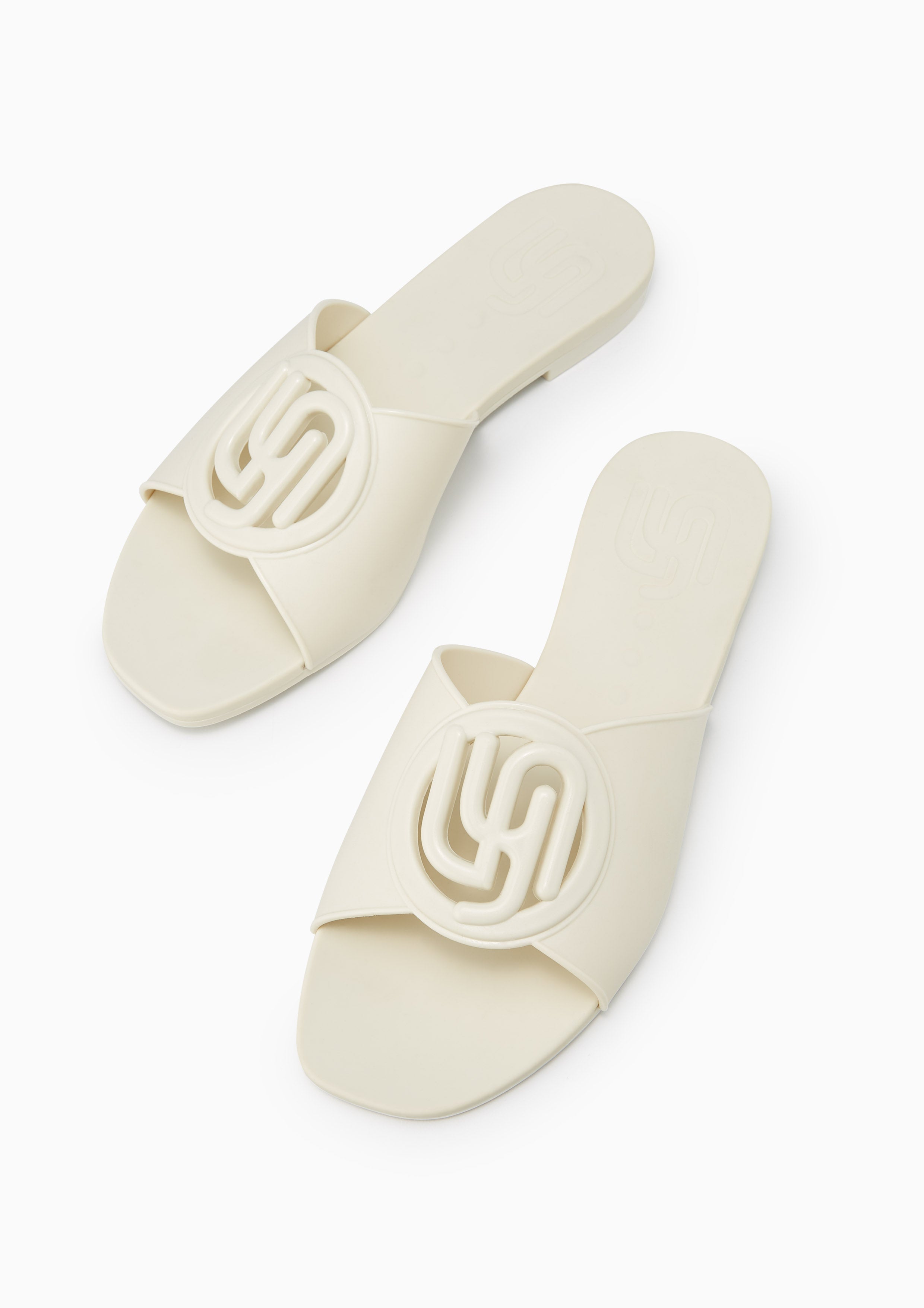 Josie Jelly Flat Sandals Ivory