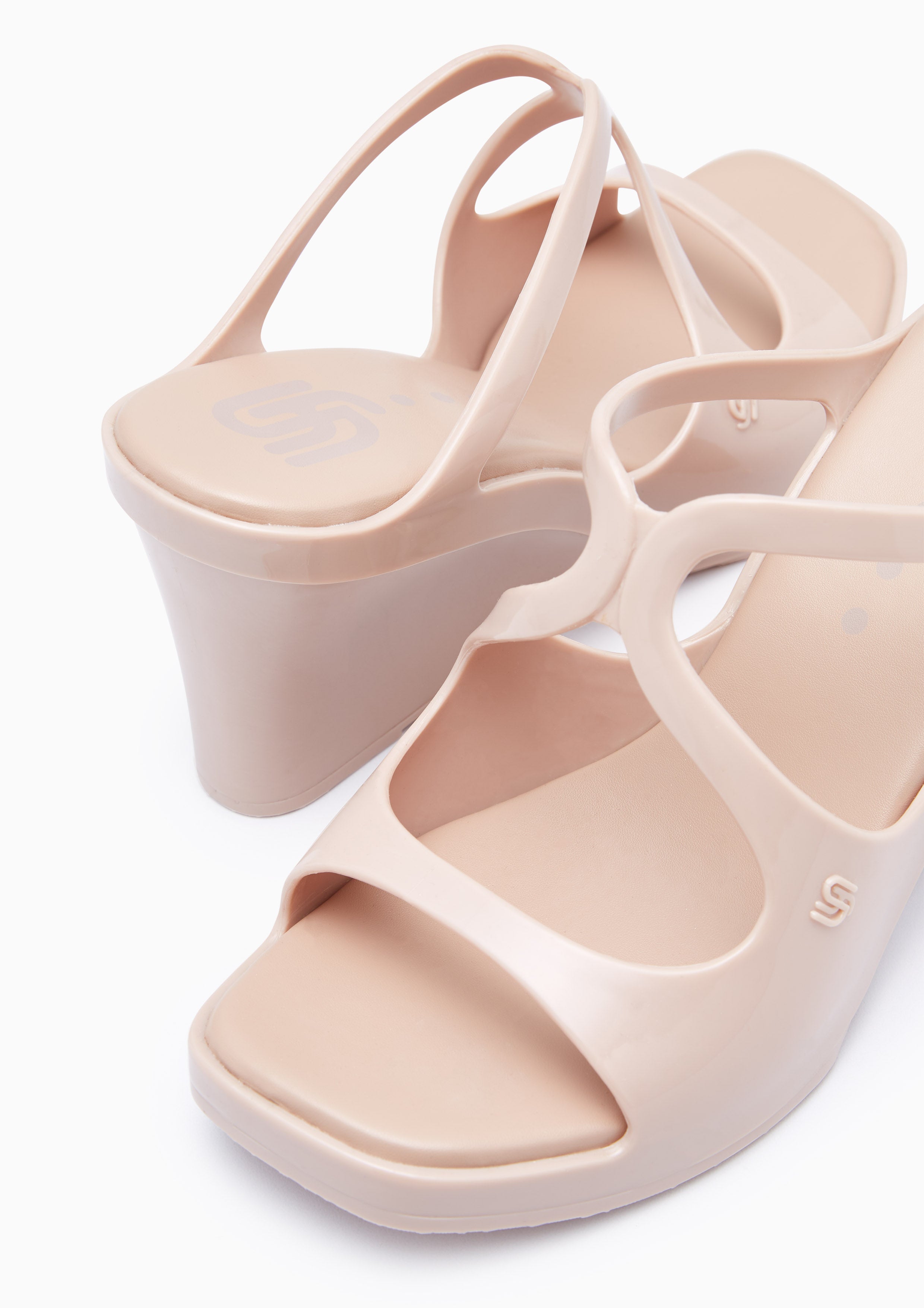 Julia Jelly Wedge Sandals Beige