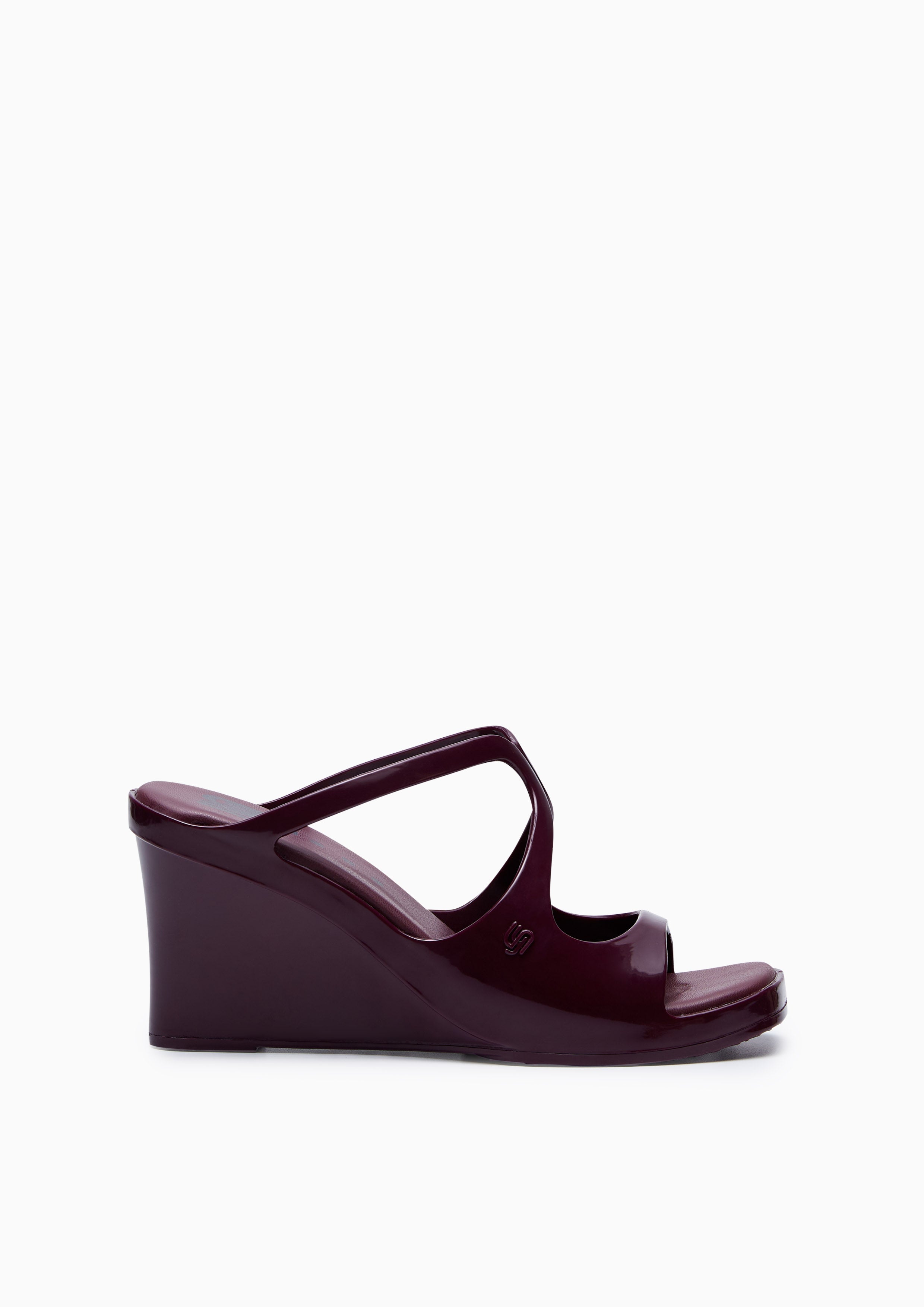 Julia Jelly Wedge Sandals Dark Red