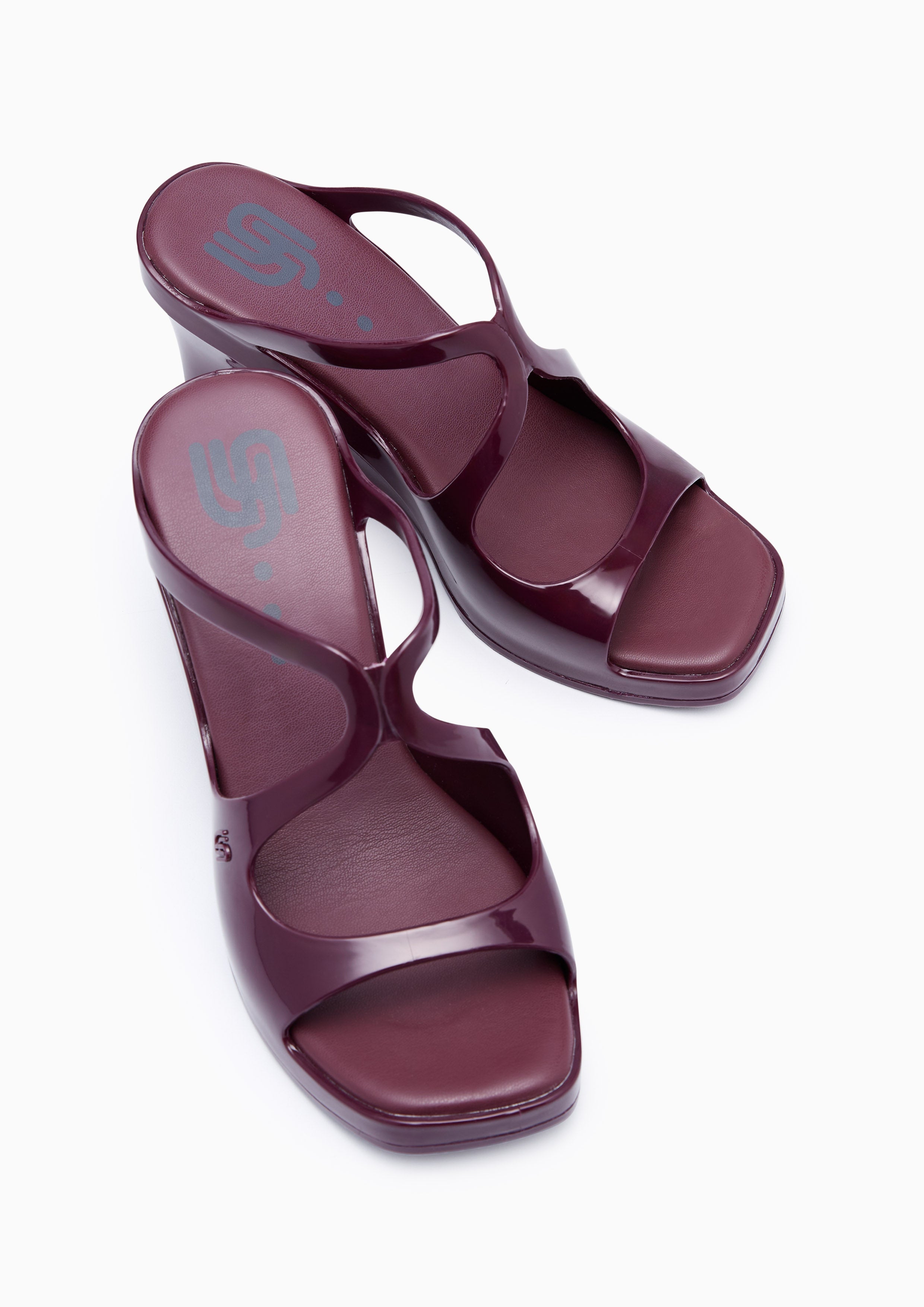 Julia Jelly Wedge Sandals Dark Red