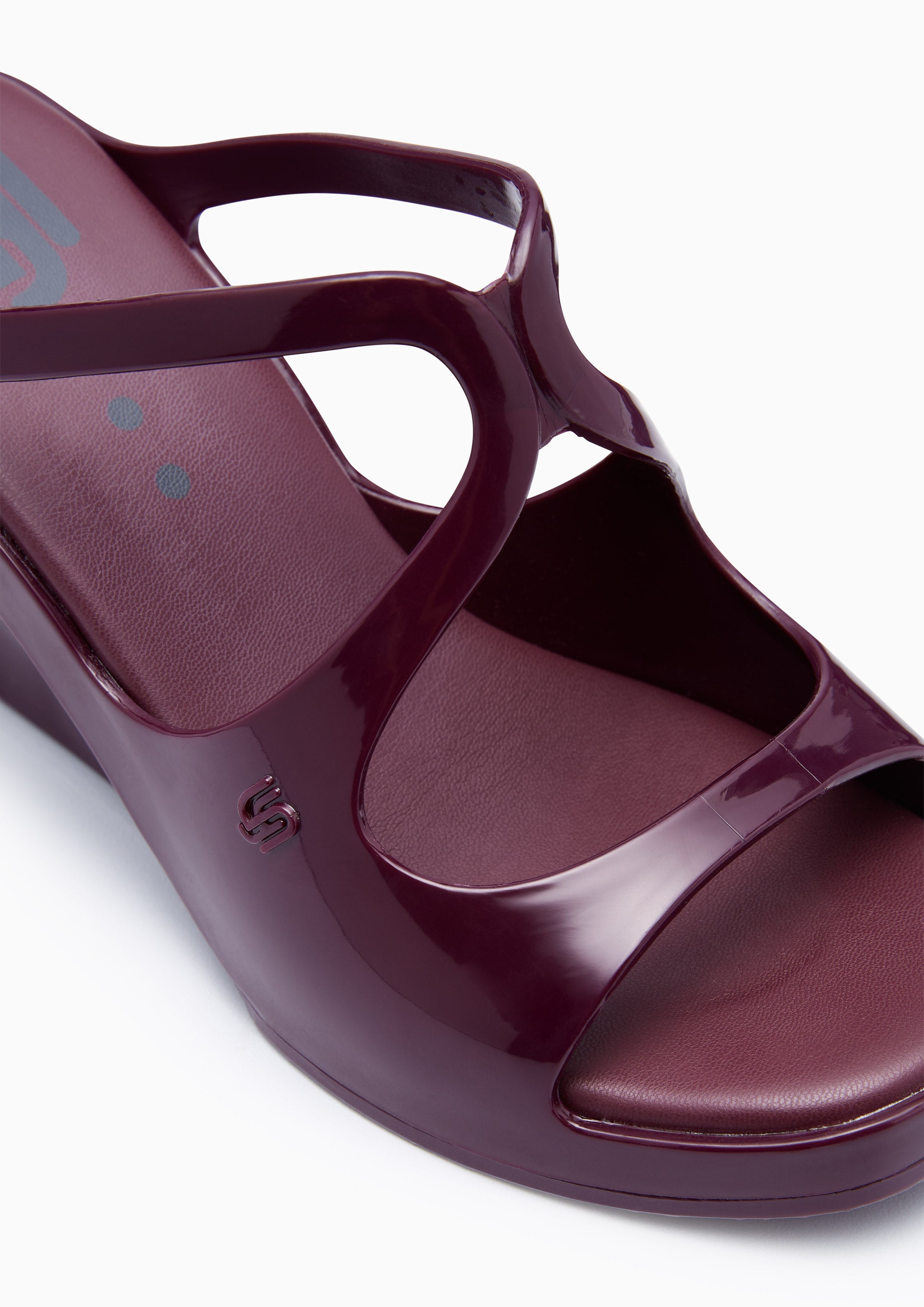 Julia Jelly Wedge Sandals Dark Red