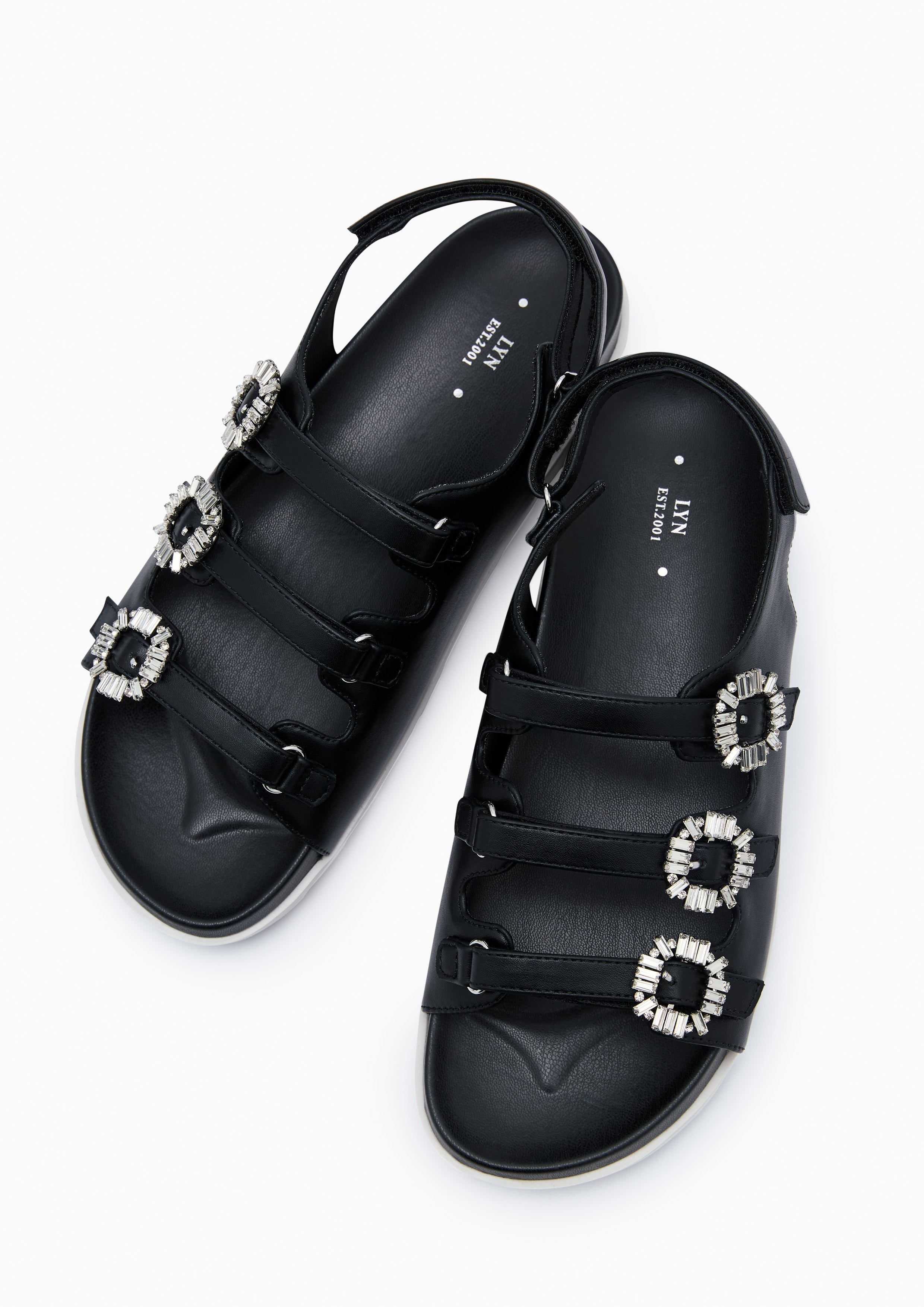 Viola Slingback Flat Sandals Black