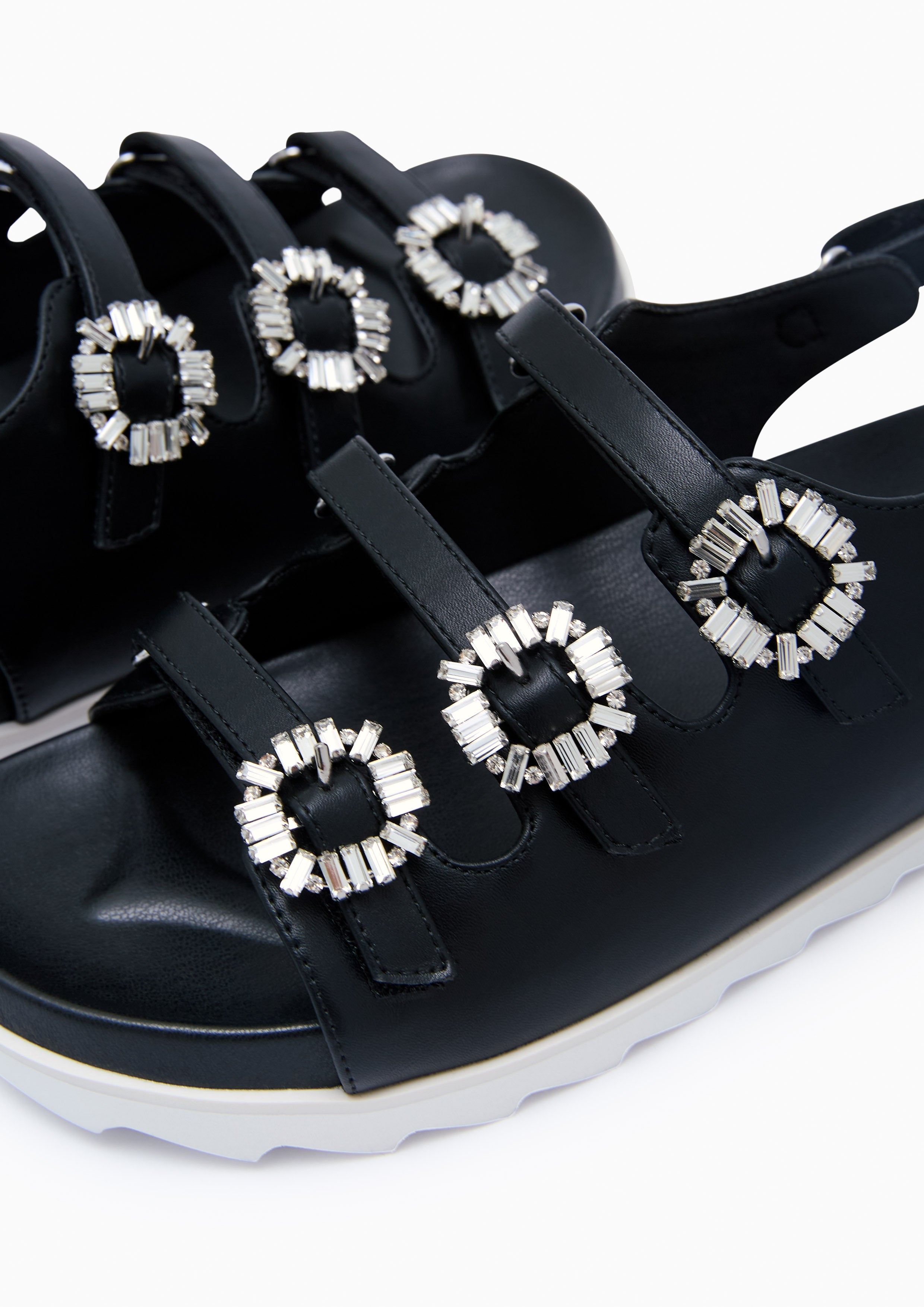 Viola Slingback Flat Sandals Black
