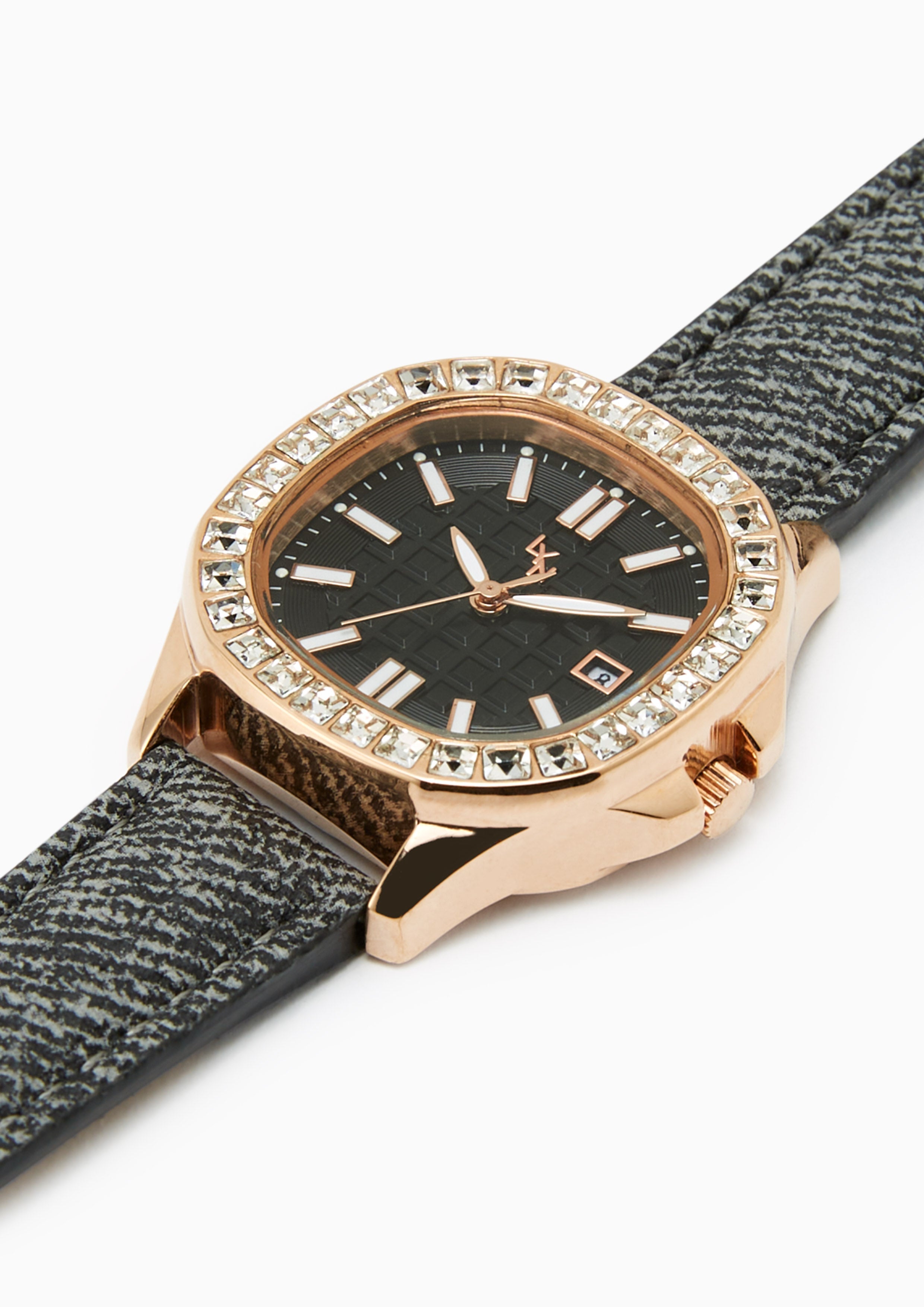 Lady Nicole Denim Watch Black